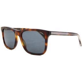 Gucci Men's Sunglasses - Havana Acetate Rectangular Frame Blue Lens | GG0381SN 009