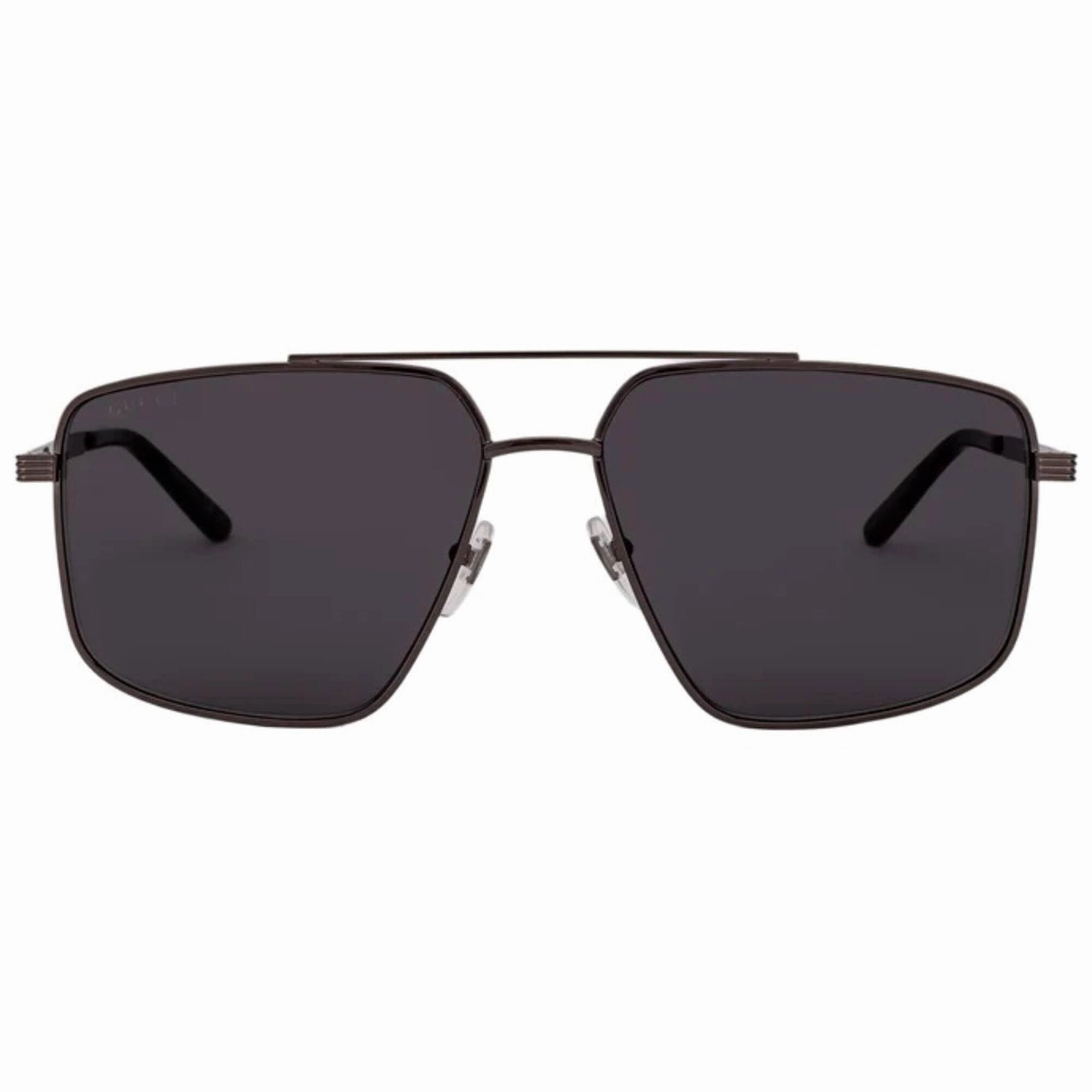 Gucci Men's Sunglasses - Ruthenium Metal Full Rim Pilot Frame Grey Lens | GG0941S 001