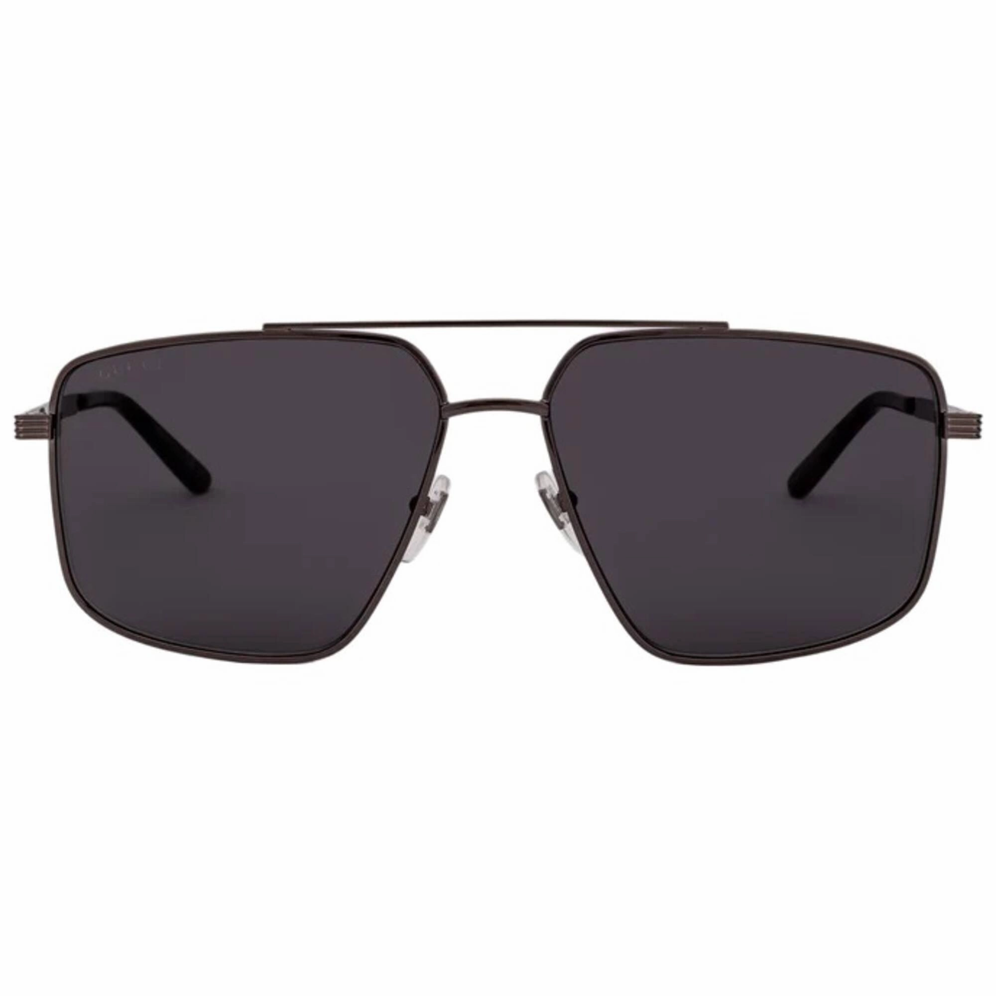 Gucci Men's Sunglasses - Ruthenium Metal Full Rim Pilot Frame Grey Lens | GG0941S 001