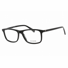 Guess Men's Eyeglasses - Shiny Black Plastic Rectangular Frame, 55mm | GU50054 001
