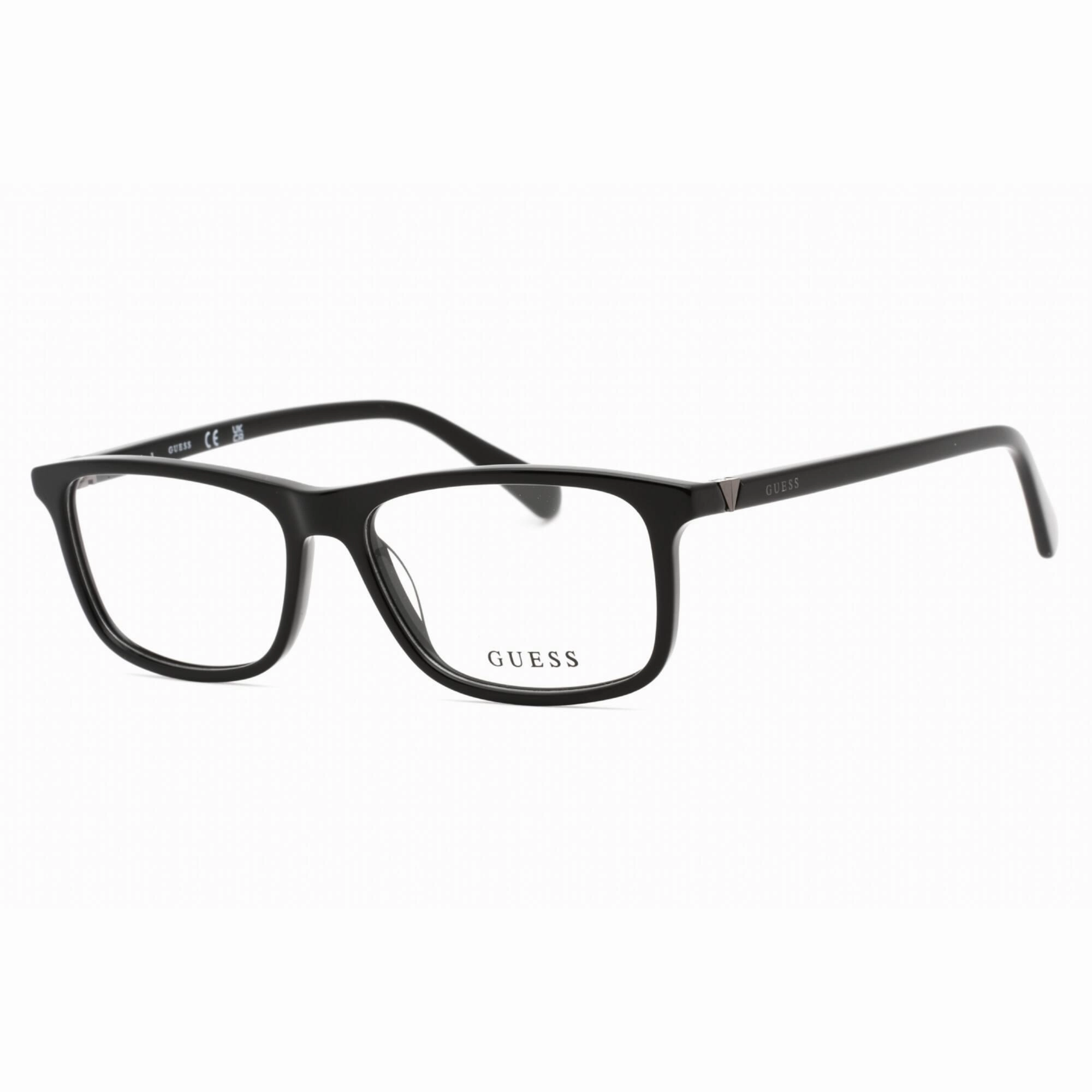 Guess Men's Eyeglasses - Shiny Black Plastic Rectangular Frame, 55mm | GU50054 001