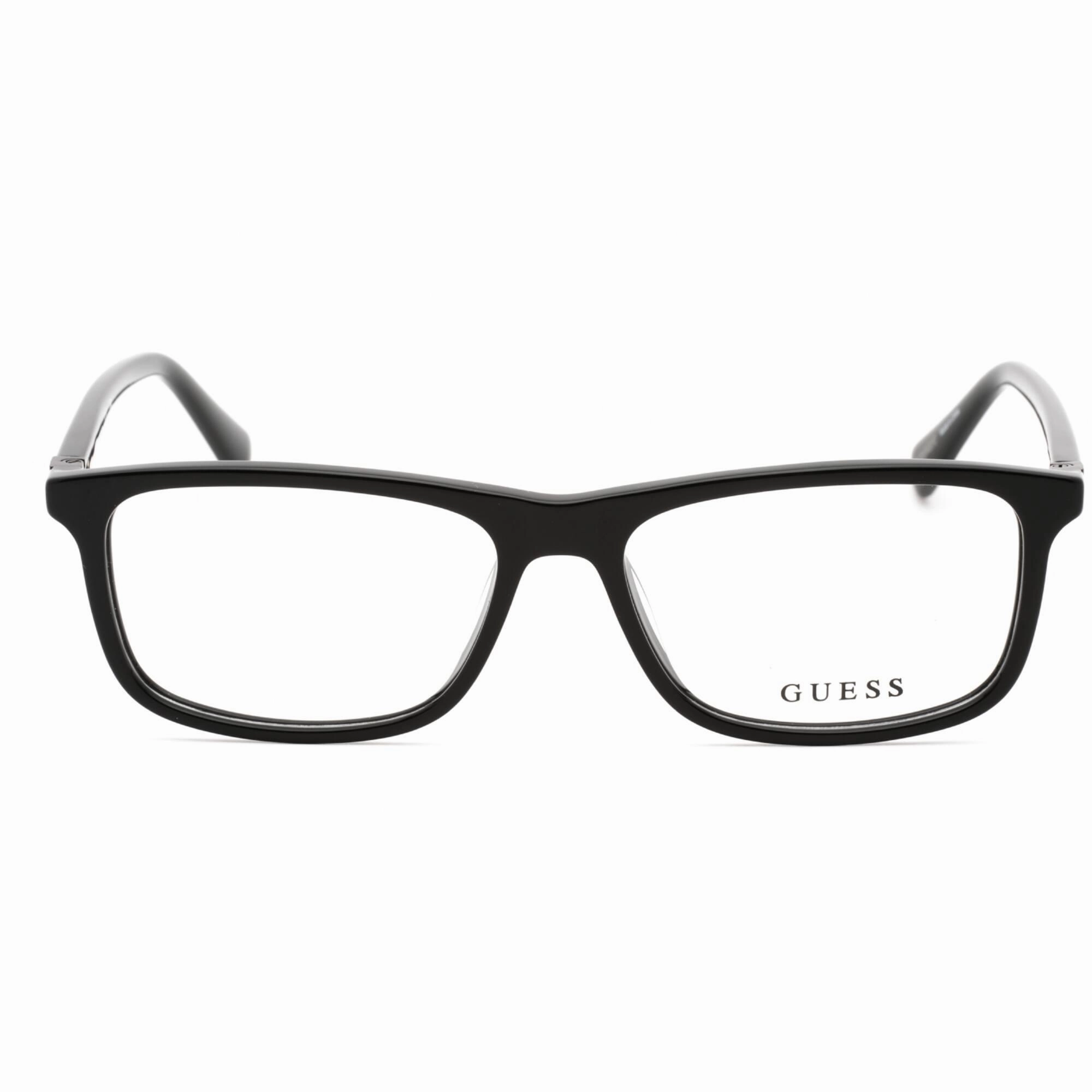 Guess Men's Eyeglasses - Shiny Black Plastic Rectangular Frame, 55mm | GU50054 001