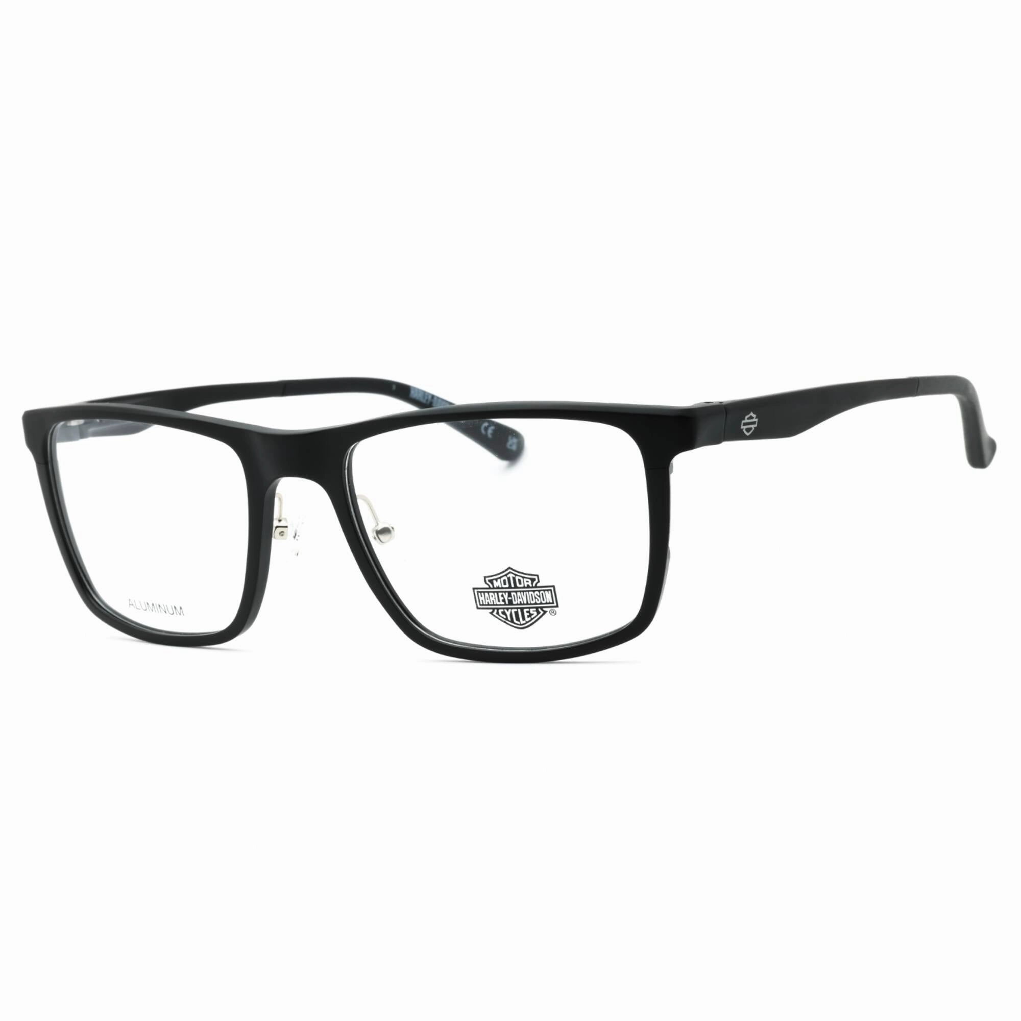 Harley Davidson Men's Eyeglasses - Matte Black Aluminum Square Frame | HD9025 002