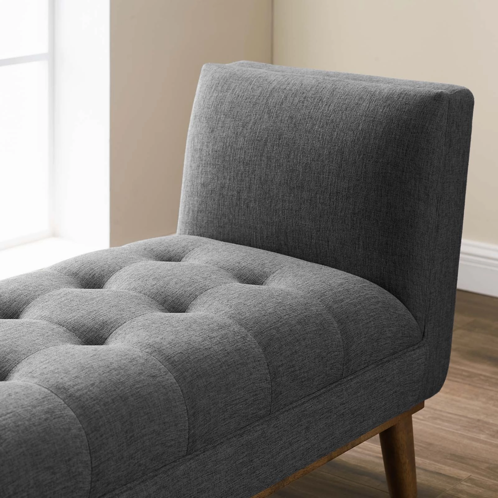 Haven Tufted Button Upholstered Fabric Accent Bench by Modway