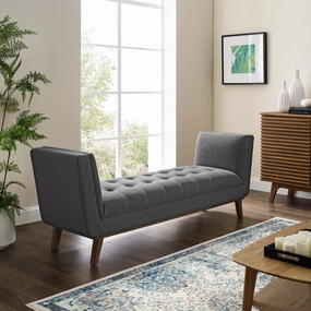 Haven Tufted Button Upholstered Fabric Accent Bench by Modway