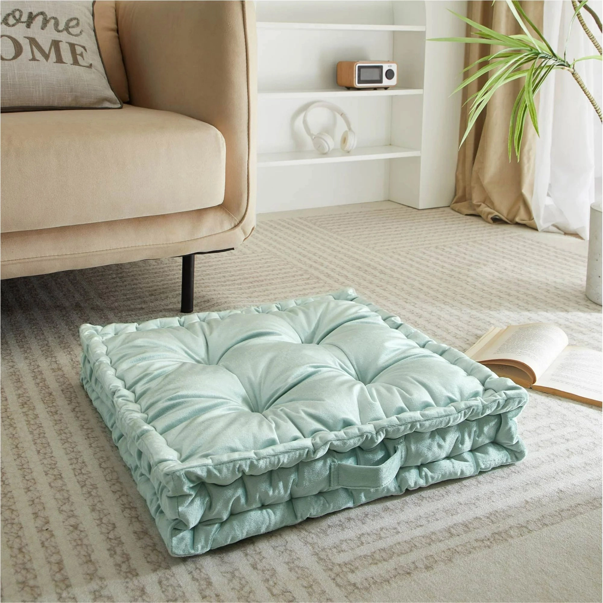 Home Decor Collection WK704373 Stylehouse 20" x 20" Soft Sea Decorative Floor Pillow