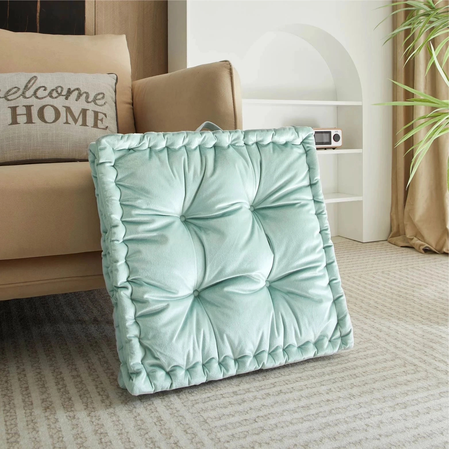 Home Decor Collection WK704373 Stylehouse 20" x 20" Soft Sea Decorative Floor Pillow