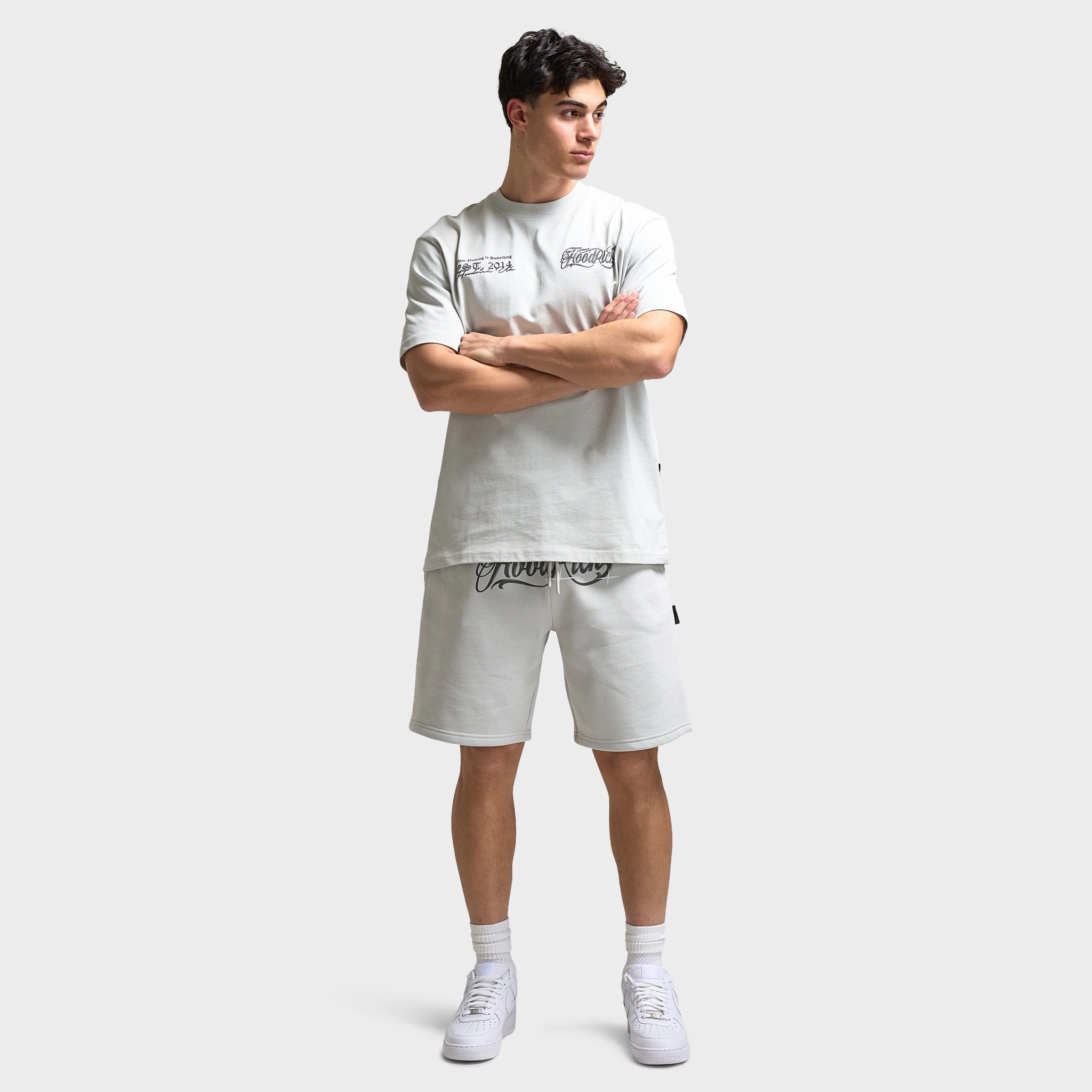 Hoodrich Legacy Oversized Shorts Dawn Blue / Lava Smoke - Anthracite
