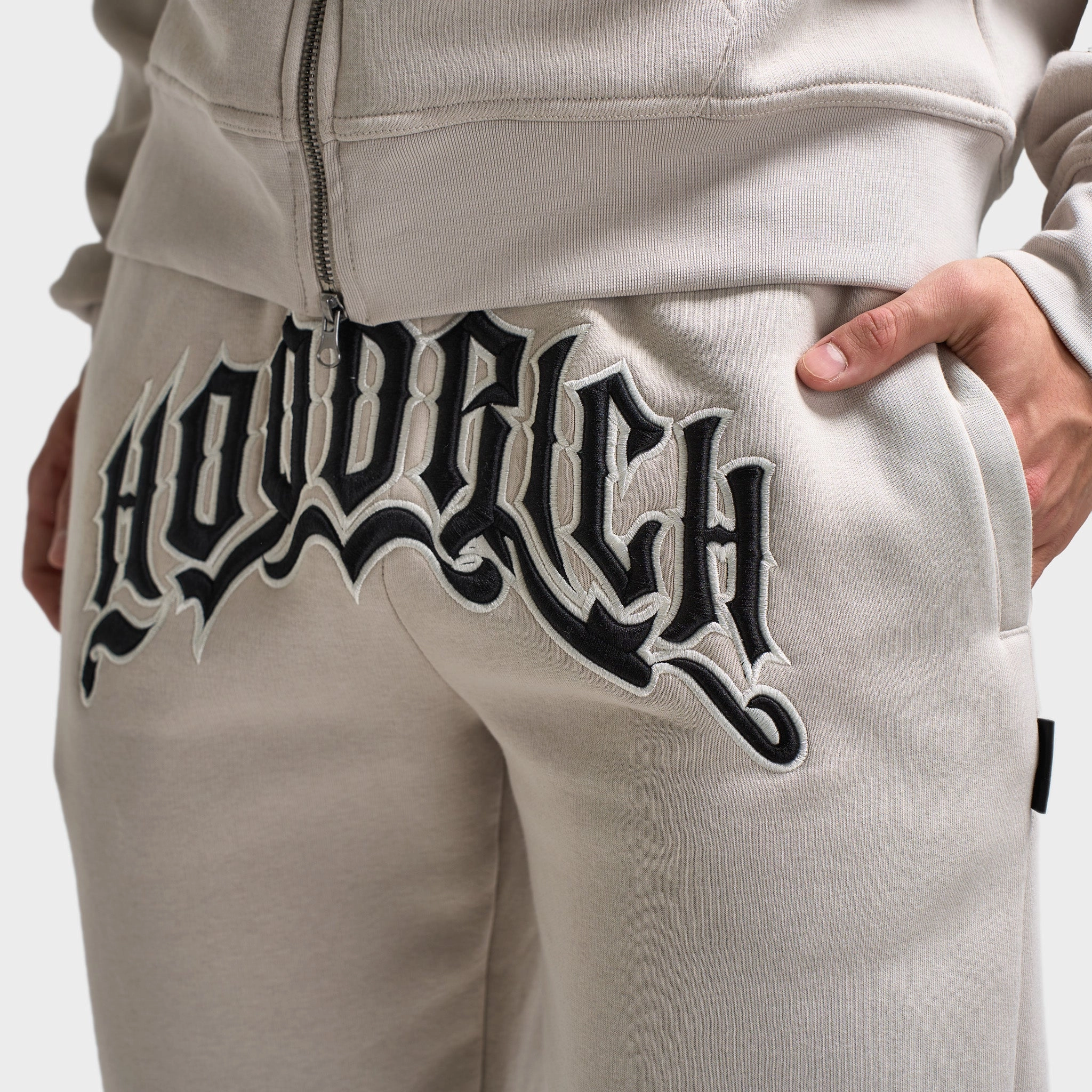 Hoodrich Ritual Oversized Joggers Silver Grey / Blanc De Blanc - Black