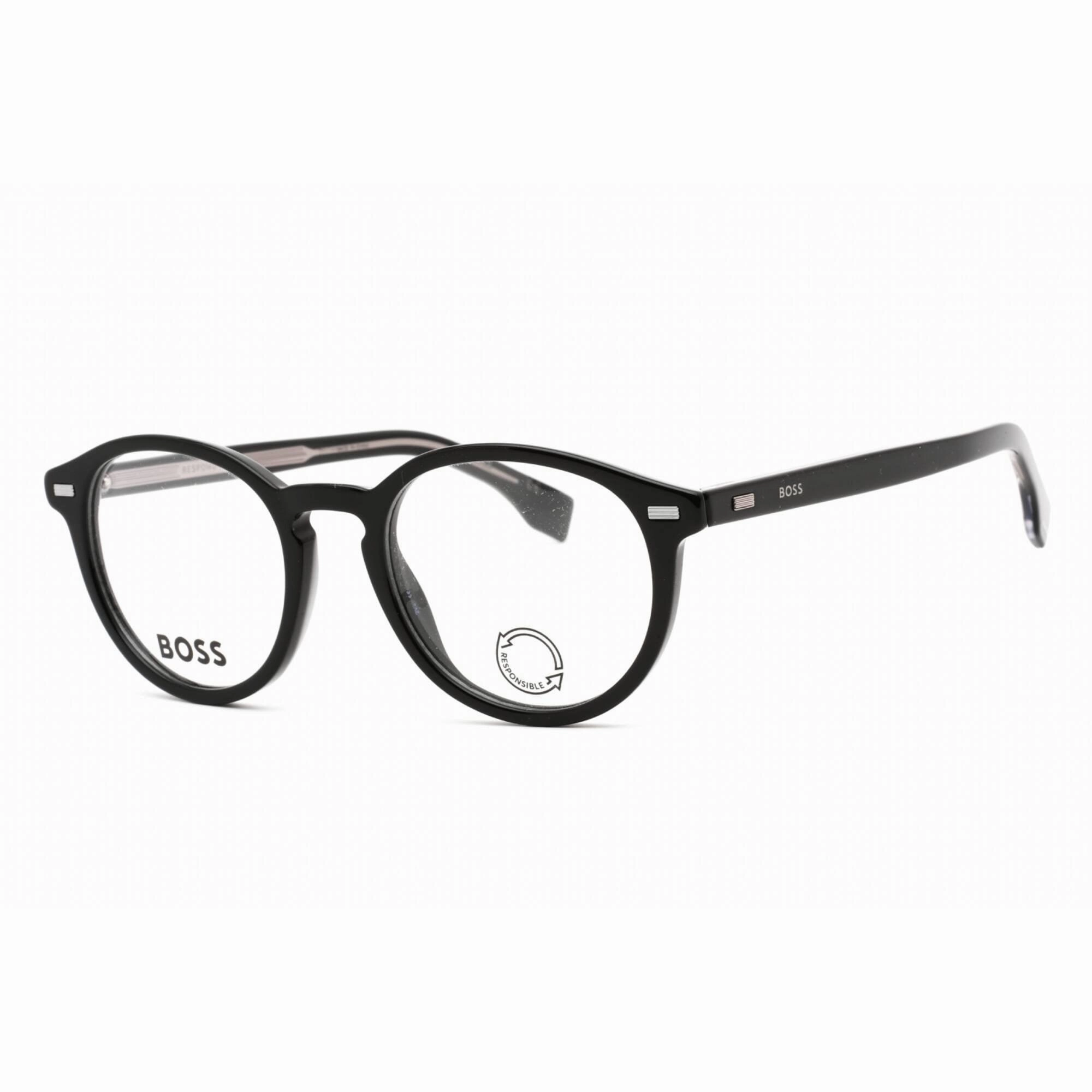 Hugo Boss Men's Eyeglasses - Black Round Frame Clear Demo Lens | BOSS 1367 0807 00
