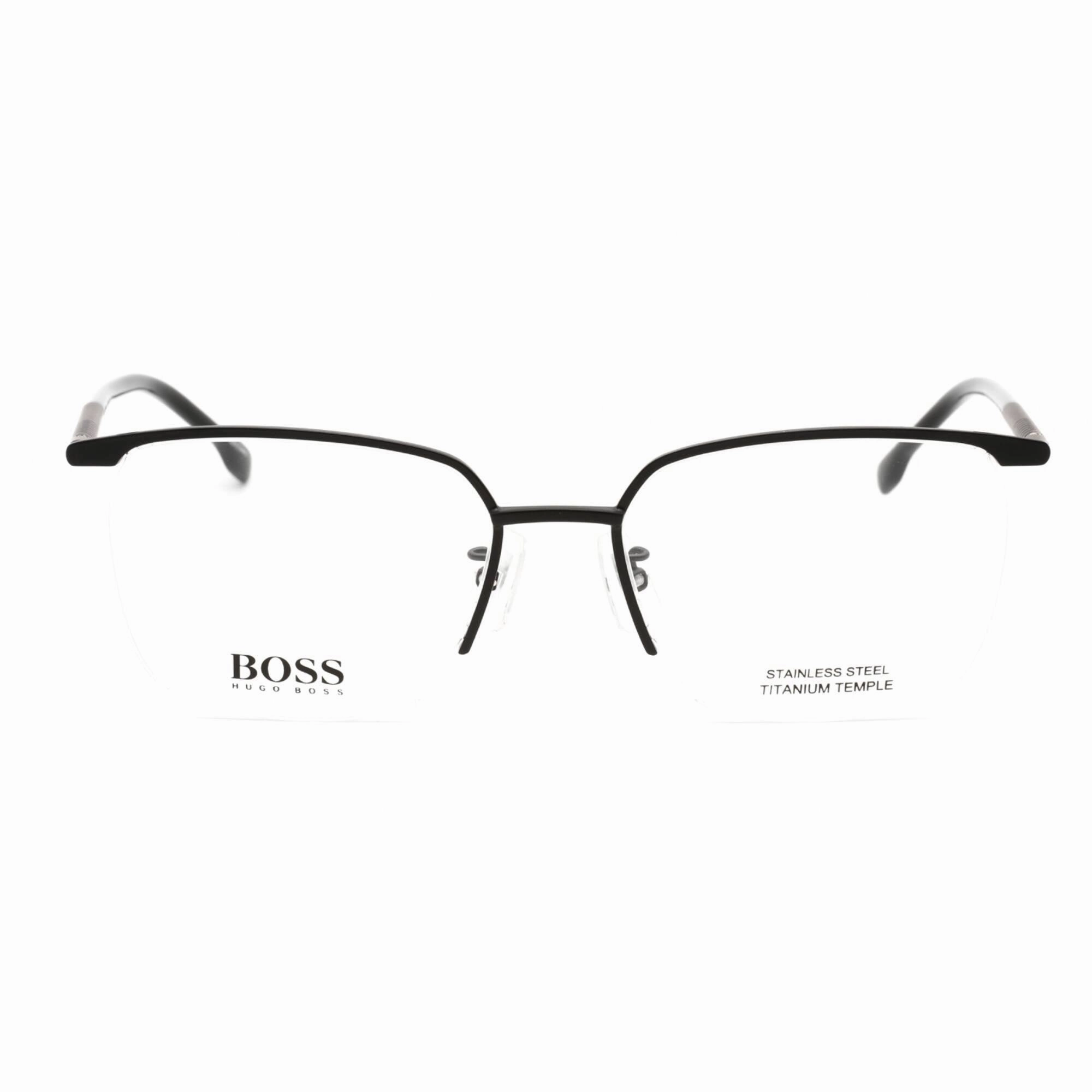 Hugo Boss Men's Eyeglasses - Clear Lens Matte Black Metal Frame | BOSS 1225/F 0003 00