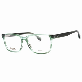 Hugo Boss Men's Eyeglasses - Green Horn Plastic Rectangular Frame | BOSS 1517 06AK 00