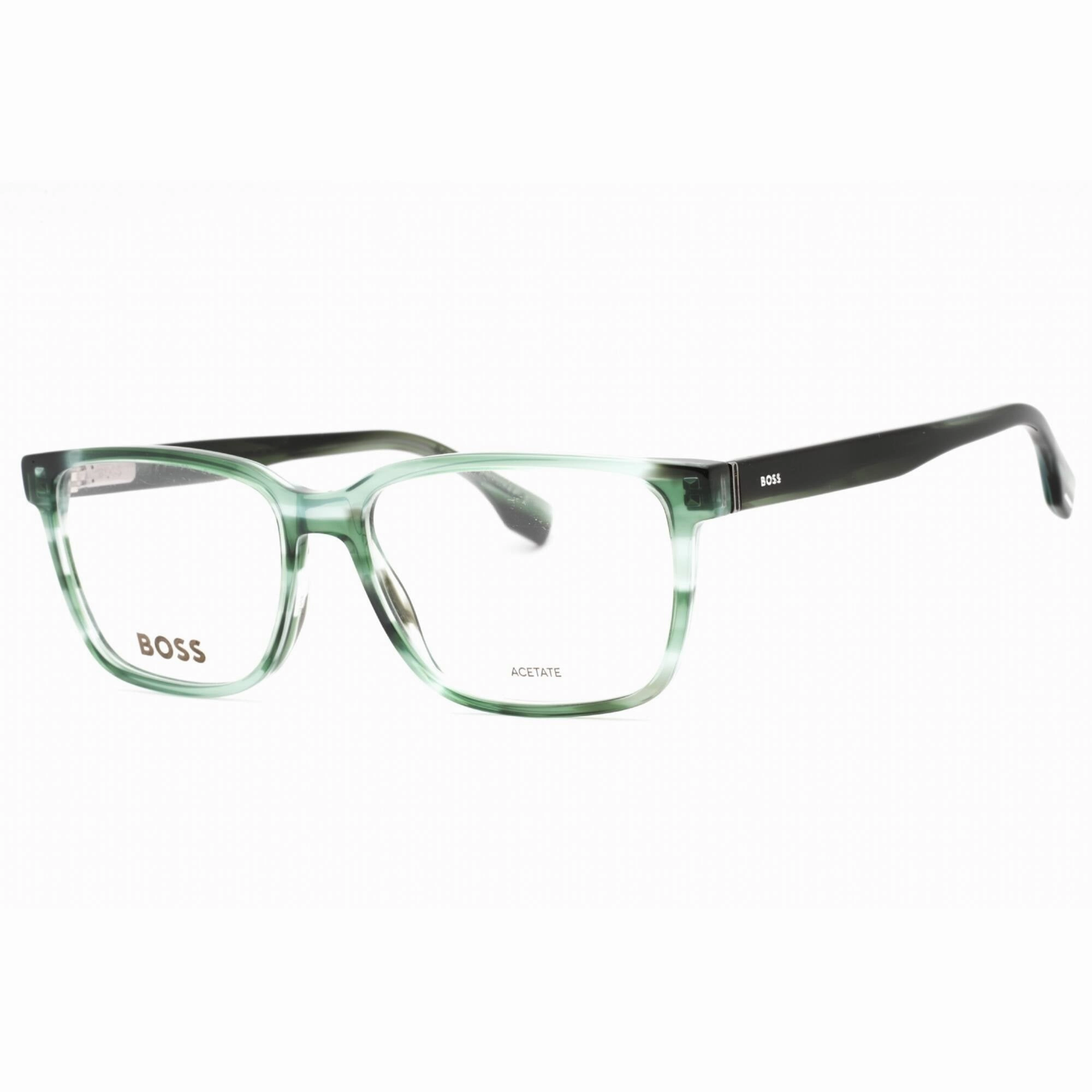 Hugo Boss Men's Eyeglasses - Green Horn Plastic Rectangular Frame | BOSS 1517 06AK 00