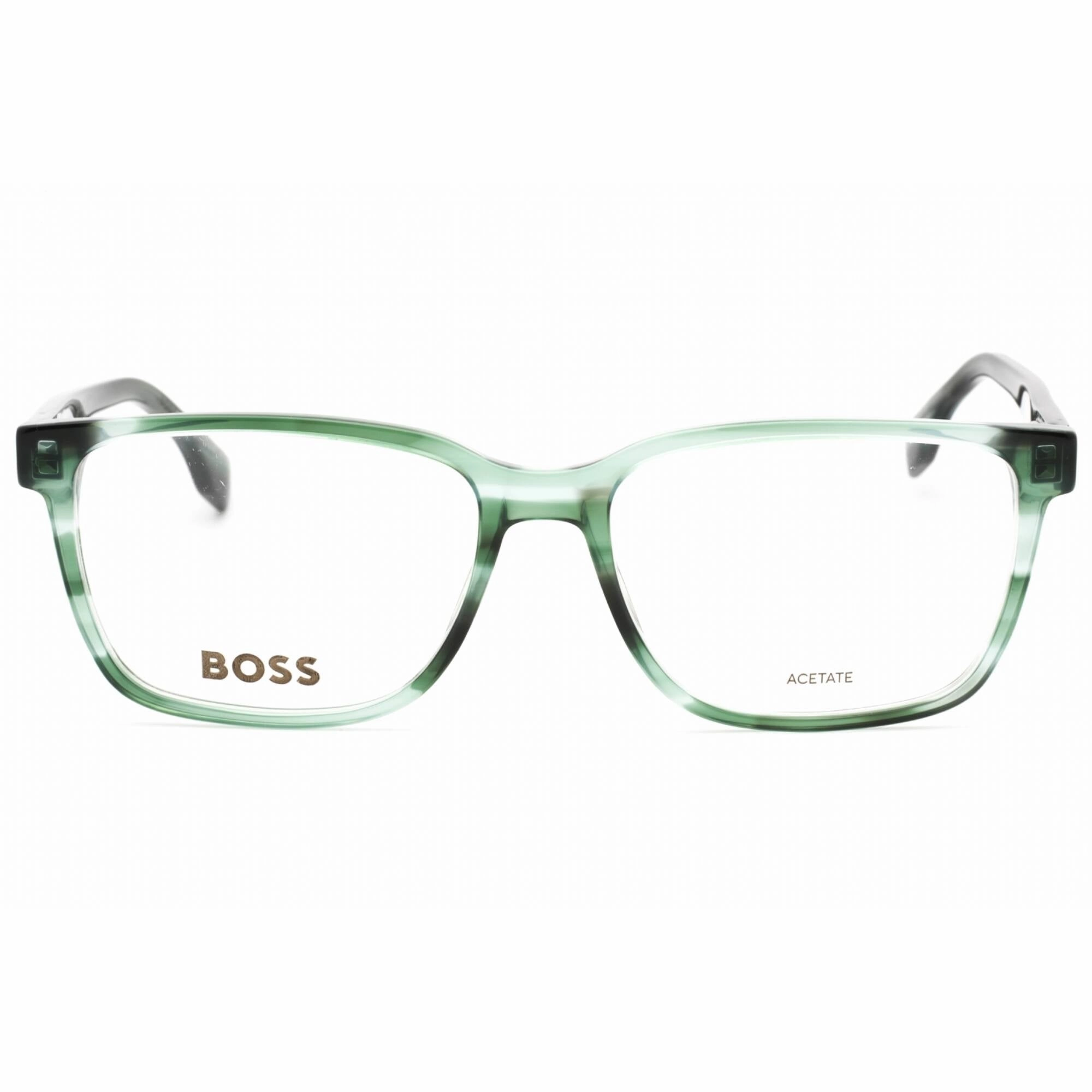 Hugo Boss Men's Eyeglasses - Green Horn Plastic Rectangular Frame | BOSS 1517 06AK 00