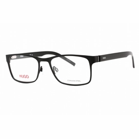 Hugo Men's Eyeglasses - Full Rim Matte Black Metal Rectangular Frame | HG 1015 0003 00