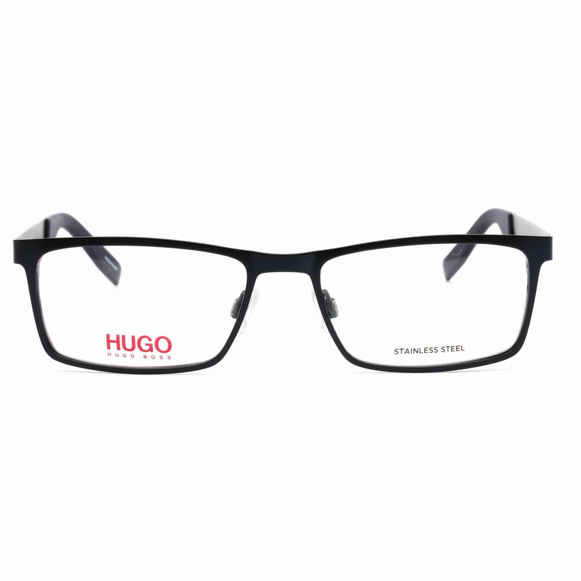 Hugo Men's Eyeglasses - Full Rim Matte Blue Metal Rectangular Frame | HG 0228 0FLL 00