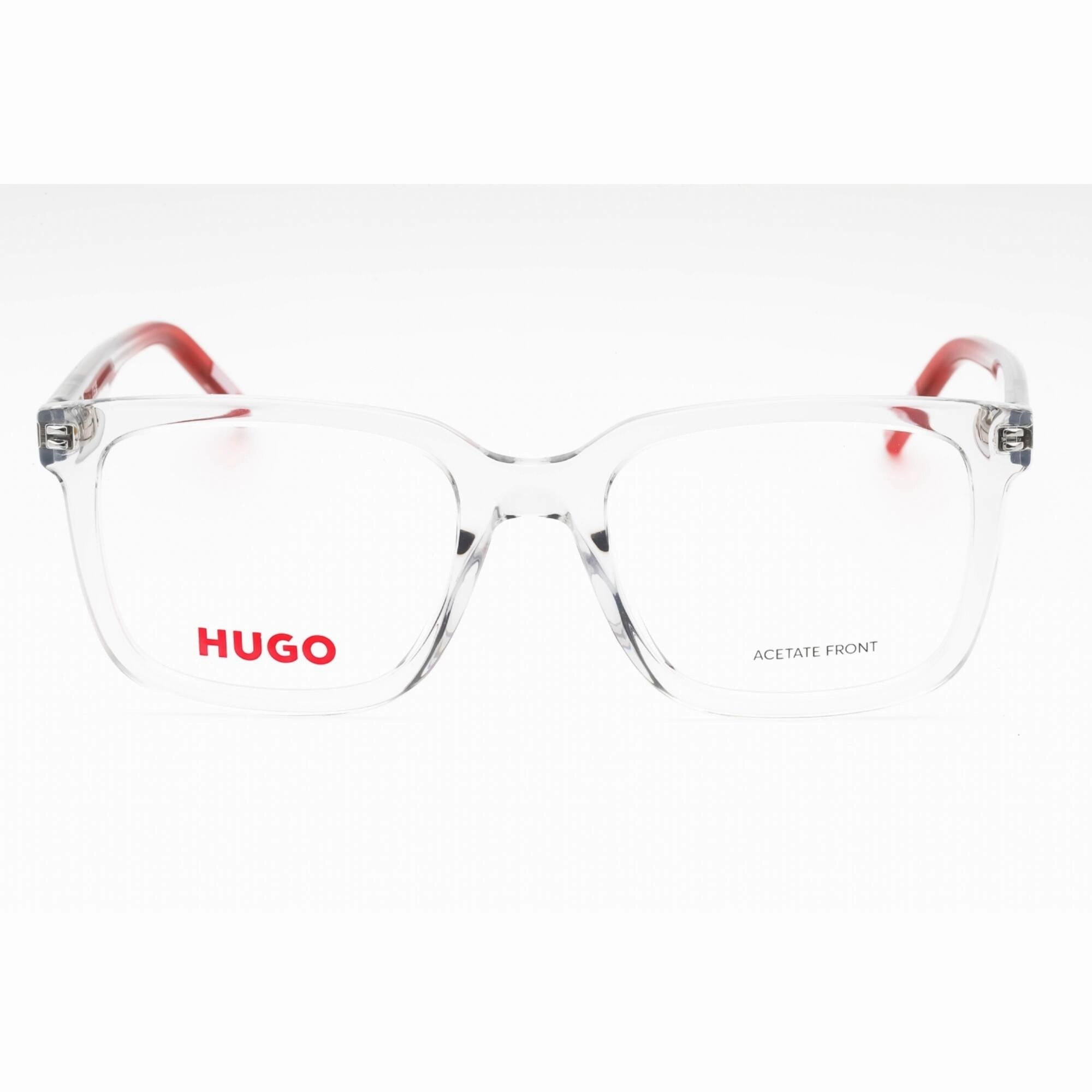 Hugo Men's Eyeglasses - Grey Red Plastic Square Shape Full Rim Frame | HG 1261 0268 00