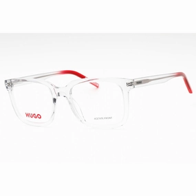 Hugo Men's Eyeglasses - Grey Red Plastic Square Shape Full Rim Frame | HG 1261 0268 00