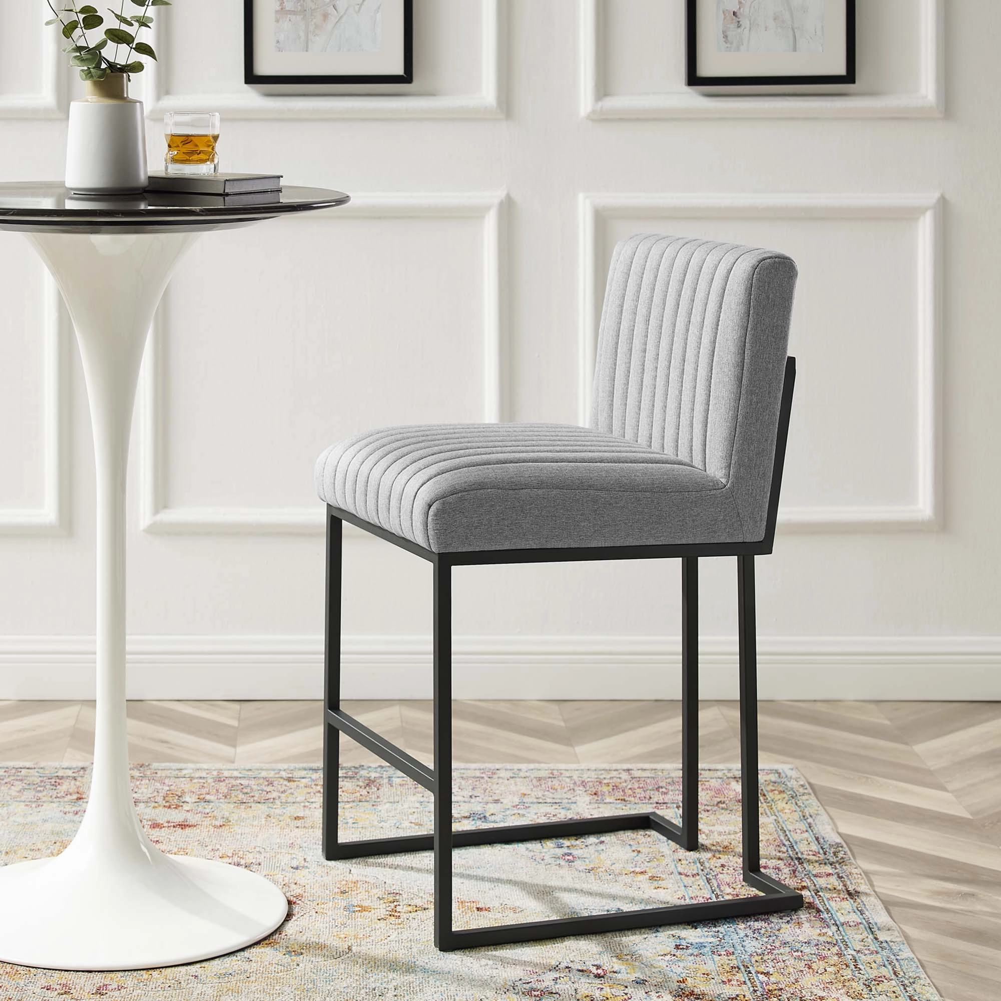 Indulge Channel Tufted Fabric Counter Stool by Modway