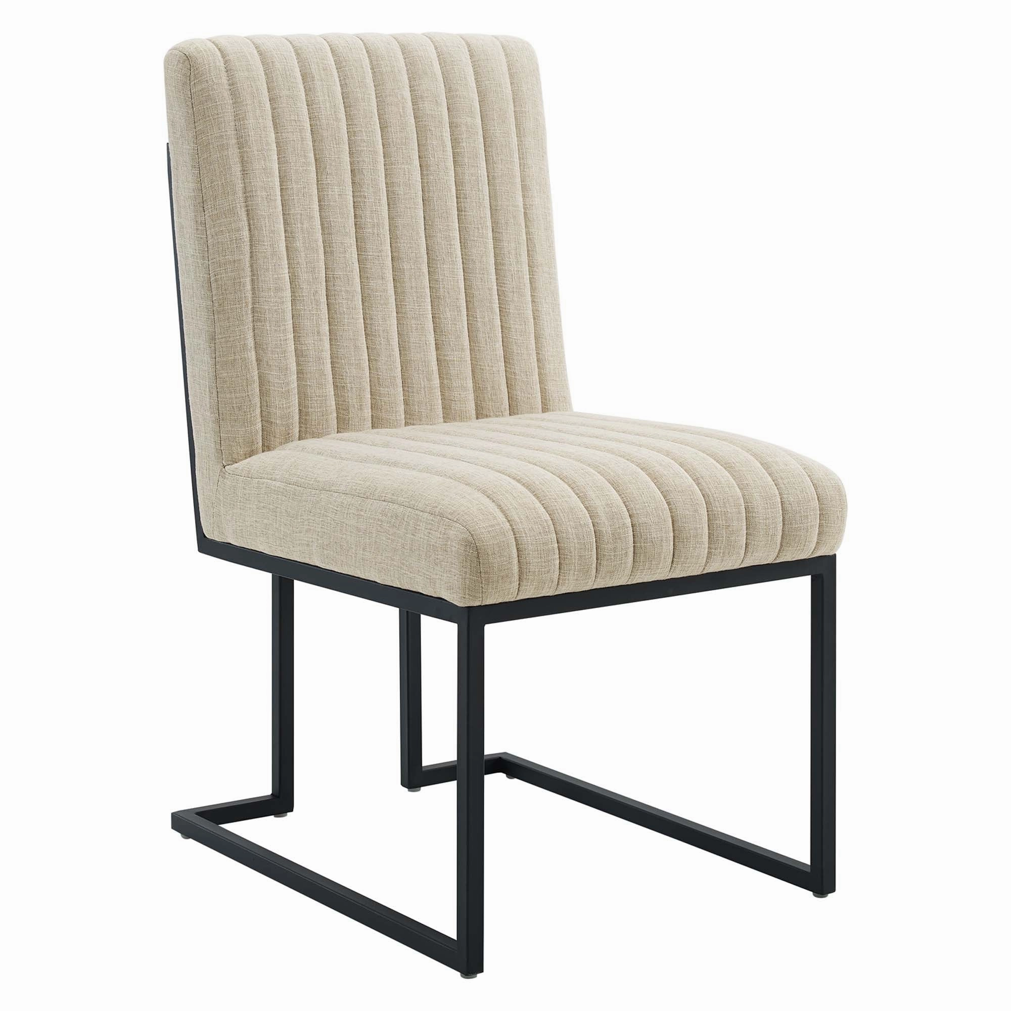 Indulge Channel Tufted Fabric Dining Chairs - Set of 2 by Modway