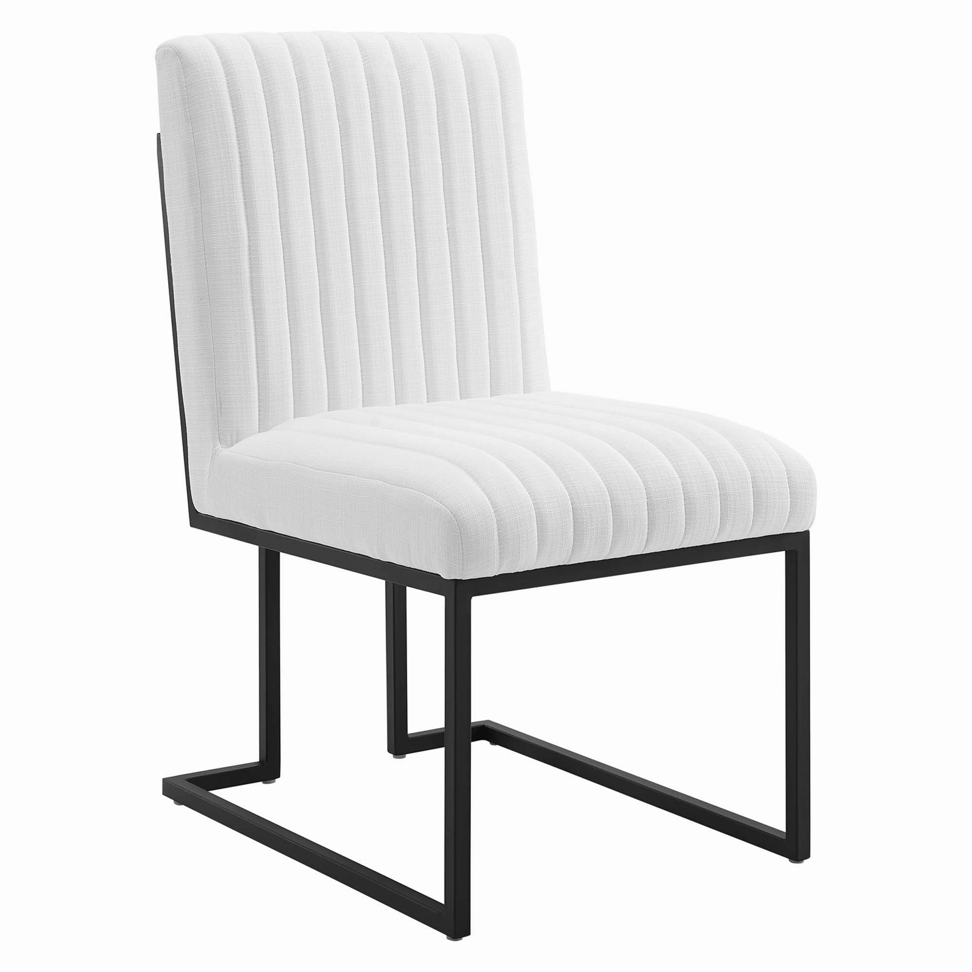 Indulge Channel Tufted Fabric Dining Chairs - Set of 2 by Modway