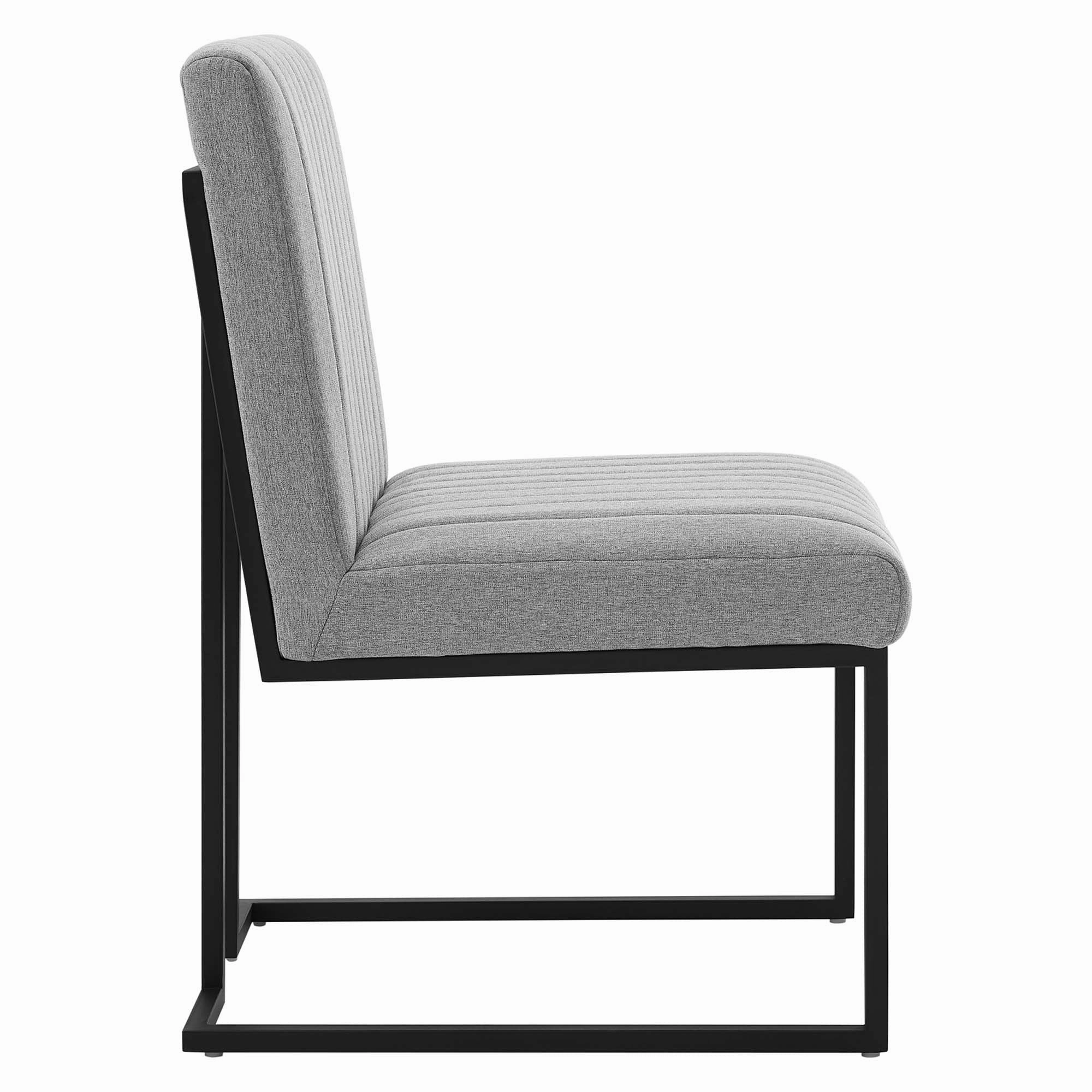 Indulge Channel Tufted Fabric Dining Chairs - Set of 2 by Modway