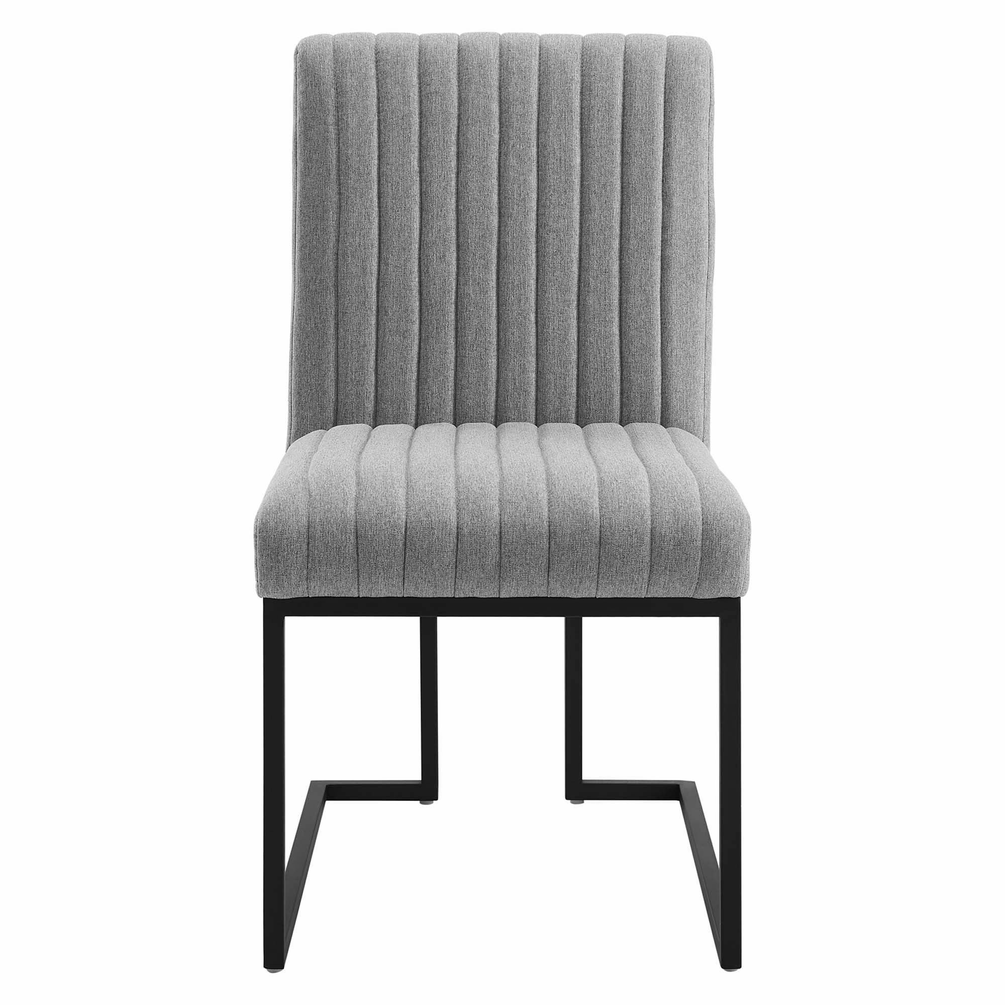 Indulge Channel Tufted Fabric Dining Chairs - Set of 2 by Modway