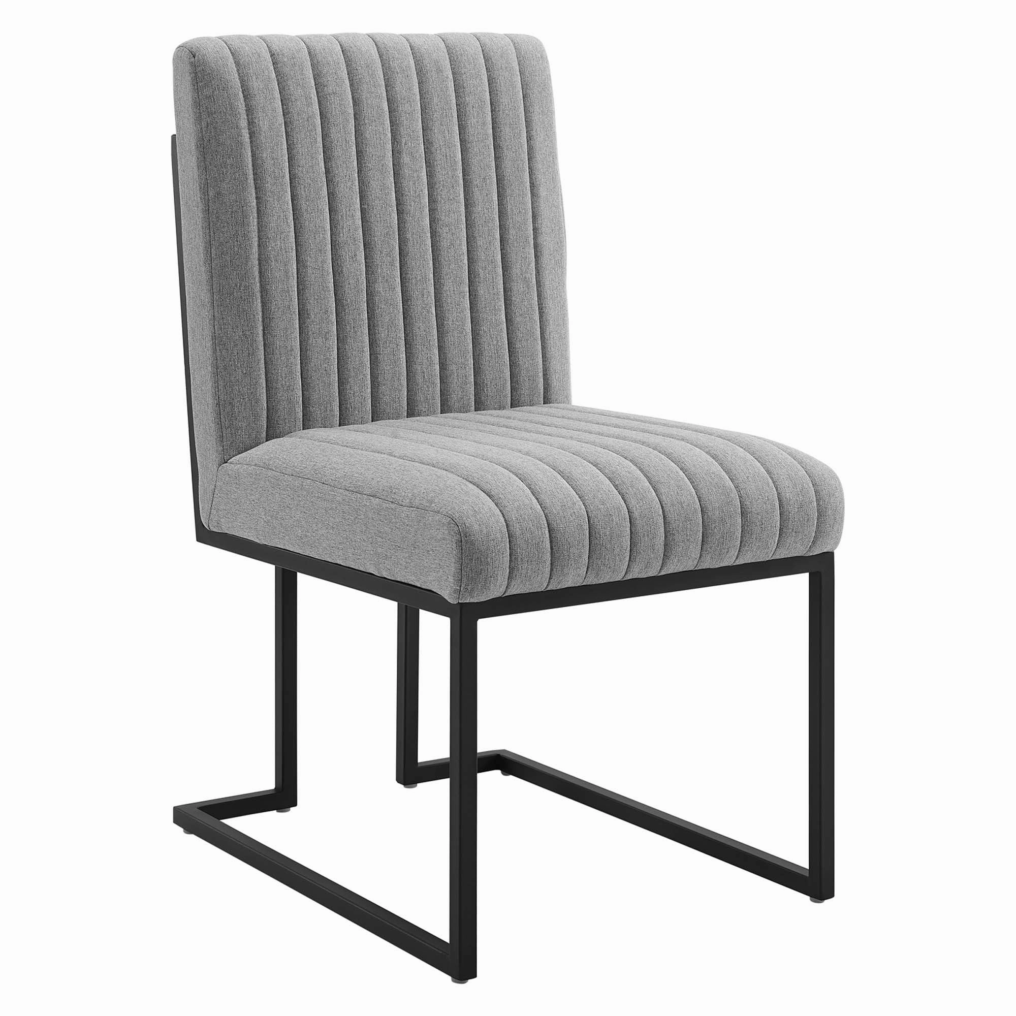 Indulge Channel Tufted Fabric Dining Chairs - Set of 2 by Modway