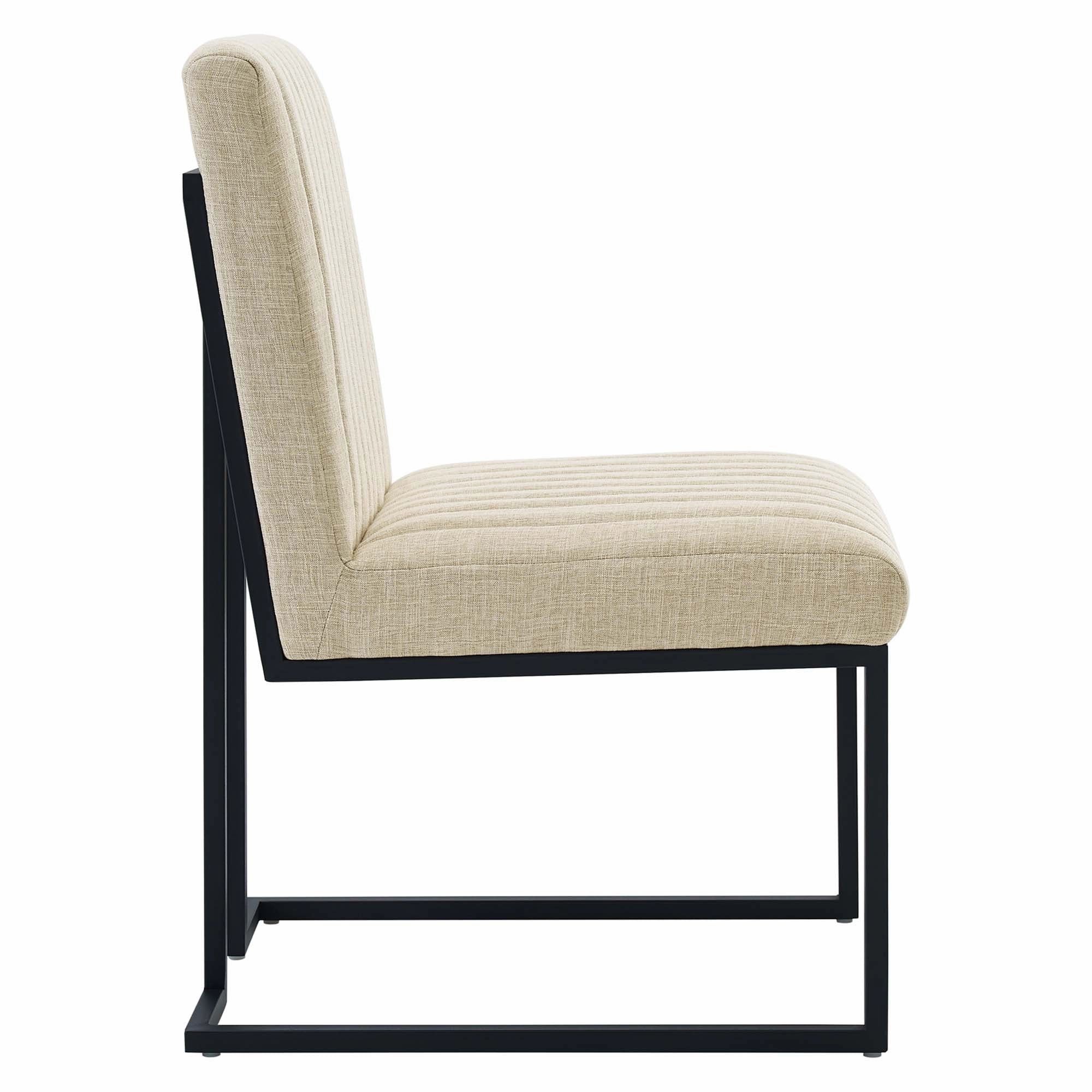 Indulge Channel Tufted Fabric Dining Chairs - Set of 2 by Modway