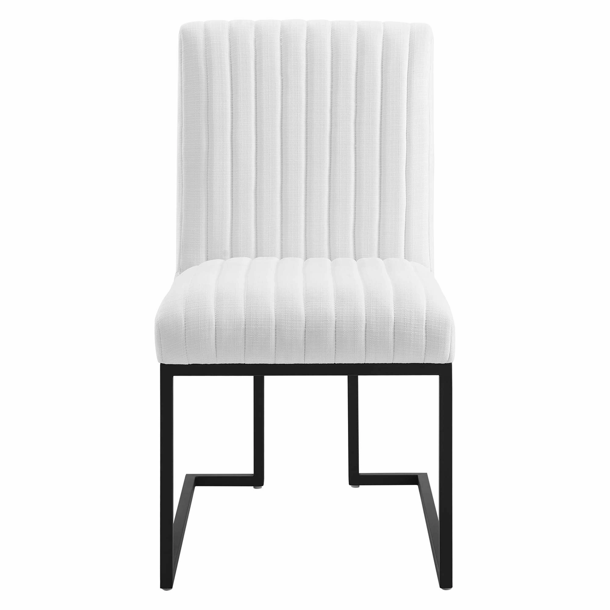 Indulge Channel Tufted Fabric Dining Chairs - Set of 2 by Modway