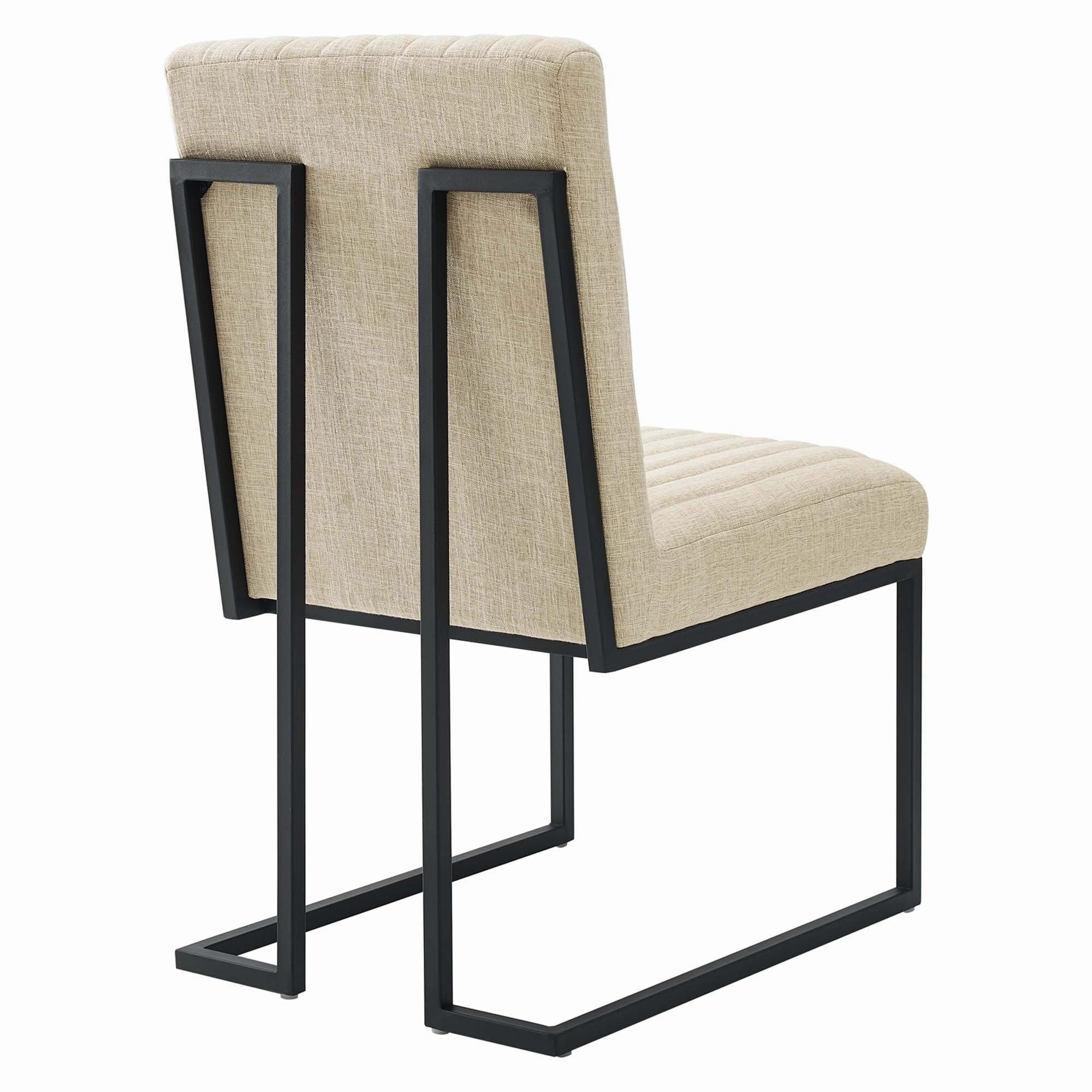 Indulge Channel Tufted Fabric Dining Chairs - Set of 2 by Modway