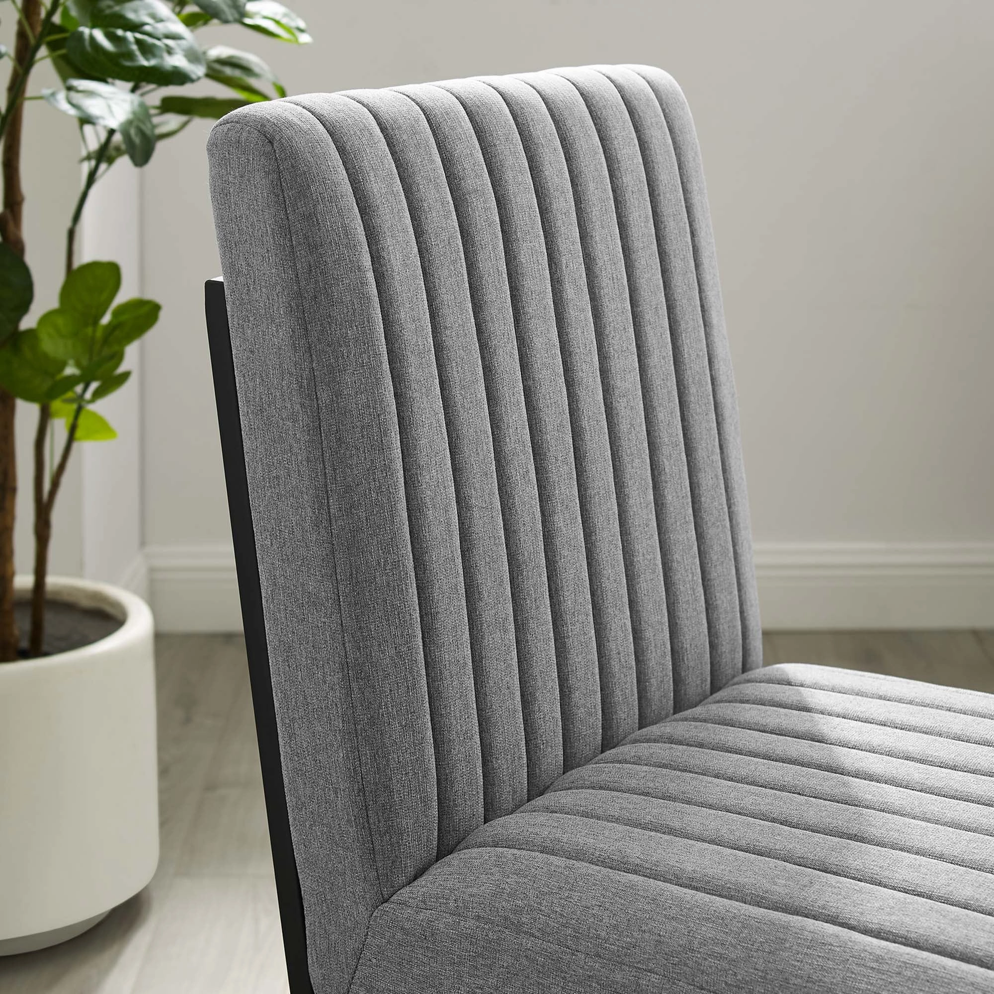 Indulge Channel Tufted Fabric Dining Chairs - Set of 2 by Modway