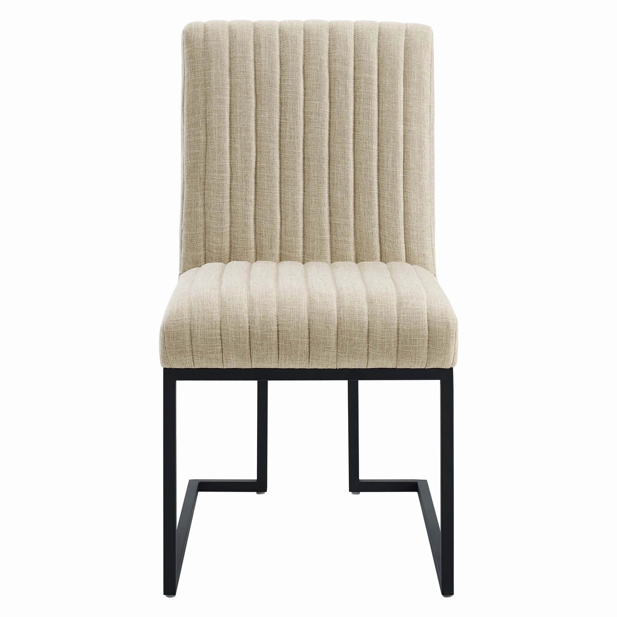 Indulge Channel Tufted Fabric Dining Chairs - Set of 2 by Modway