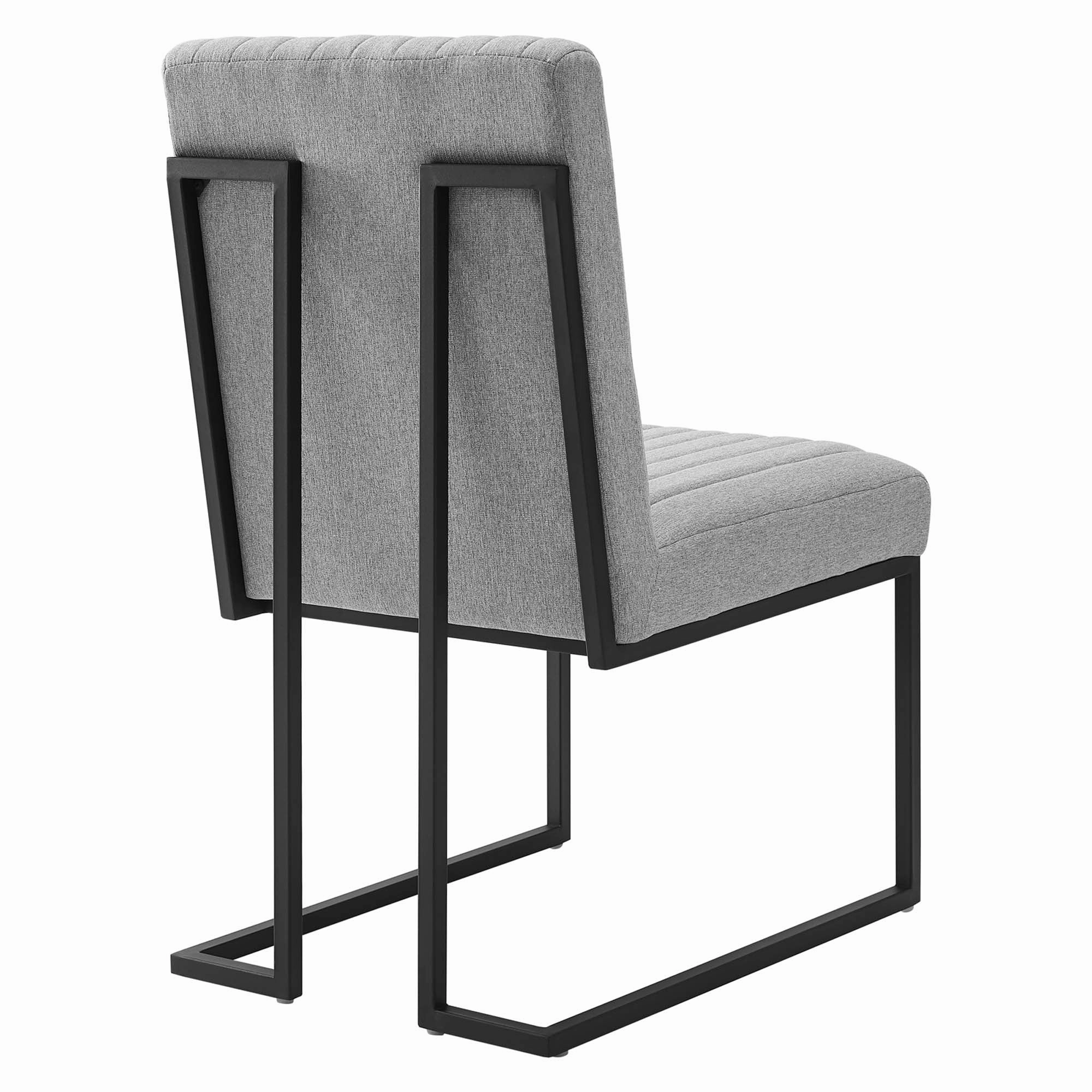 Indulge Channel Tufted Fabric Dining Chairs - Set of 2 by Modway