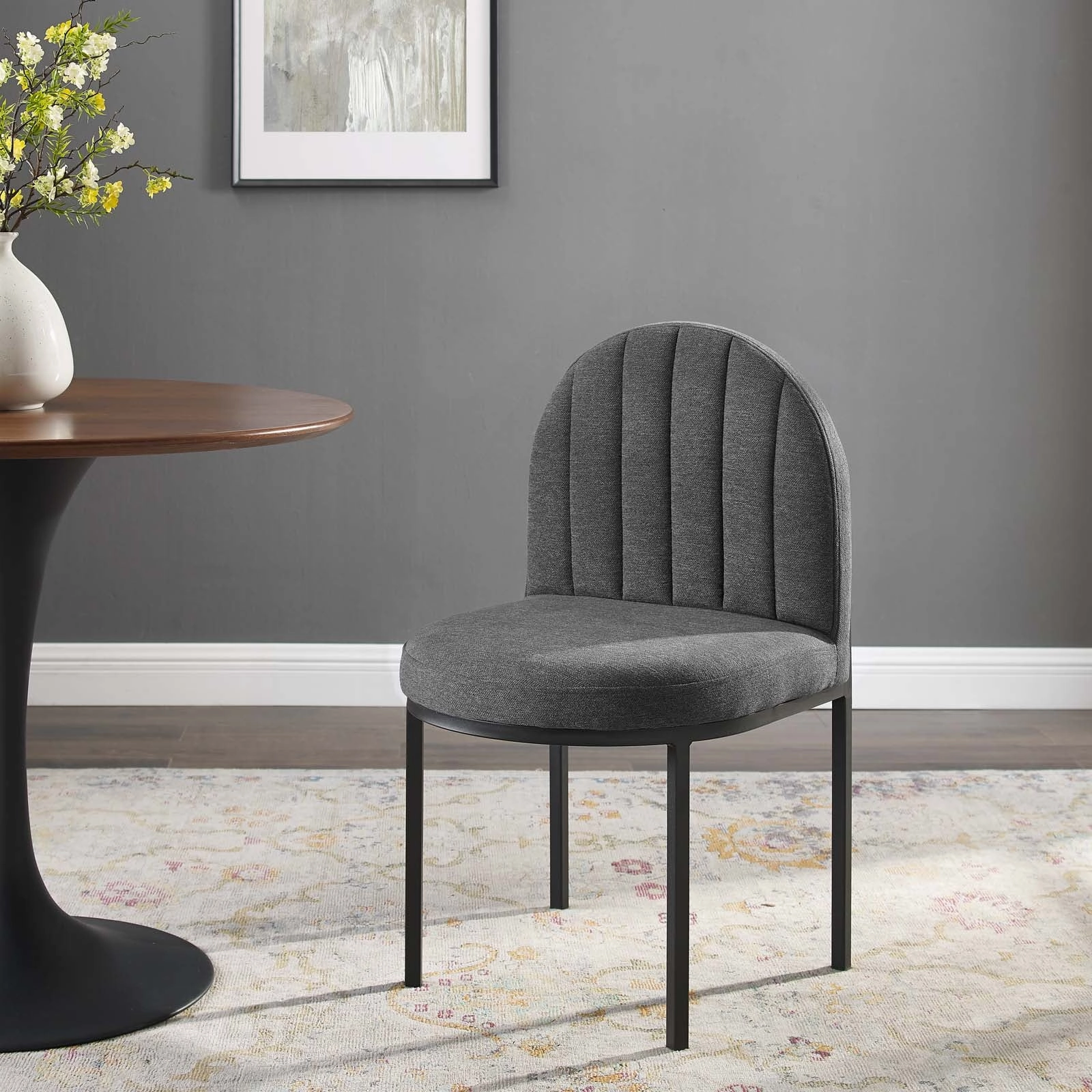Isla Channel Tufted Upholstered Fabric Dining Side Chair by Modway