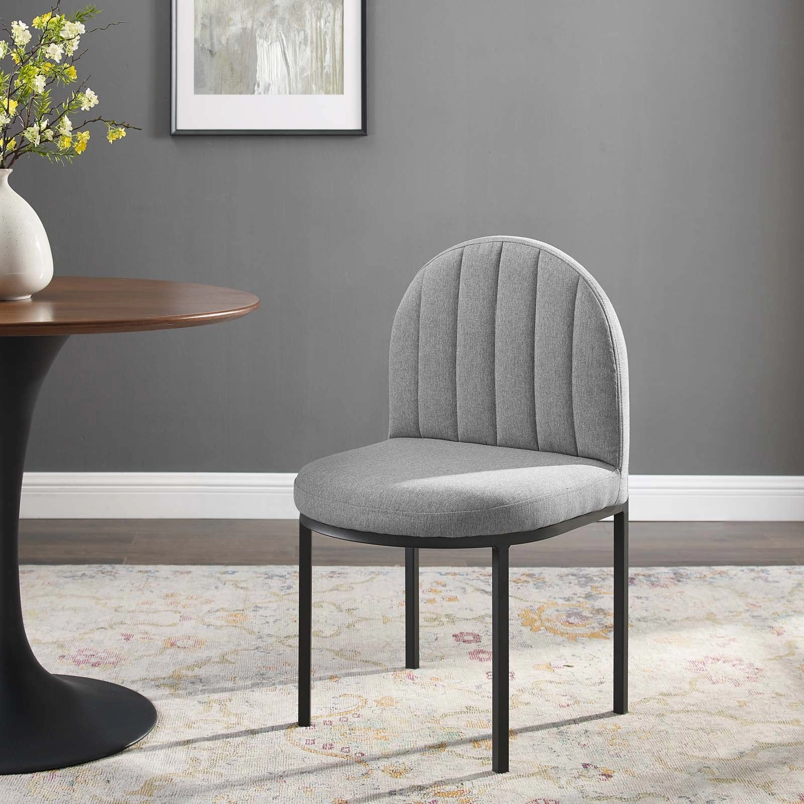 Isla Channel Tufted Upholstered Fabric Dining Side Chair by Modway