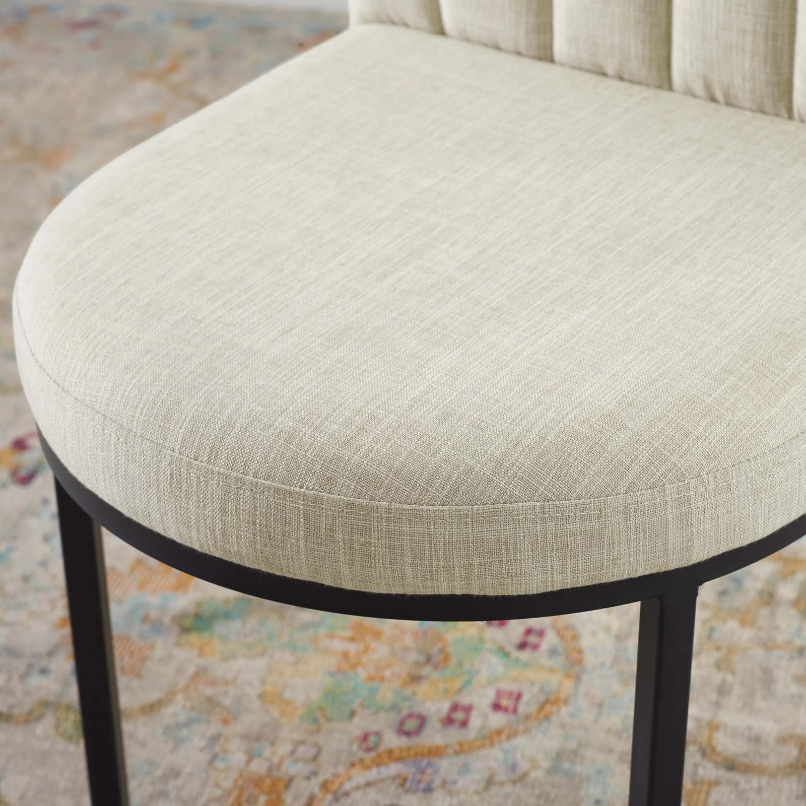 Isla Channel Tufted Upholstered Fabric Dining Side Chair by Modway