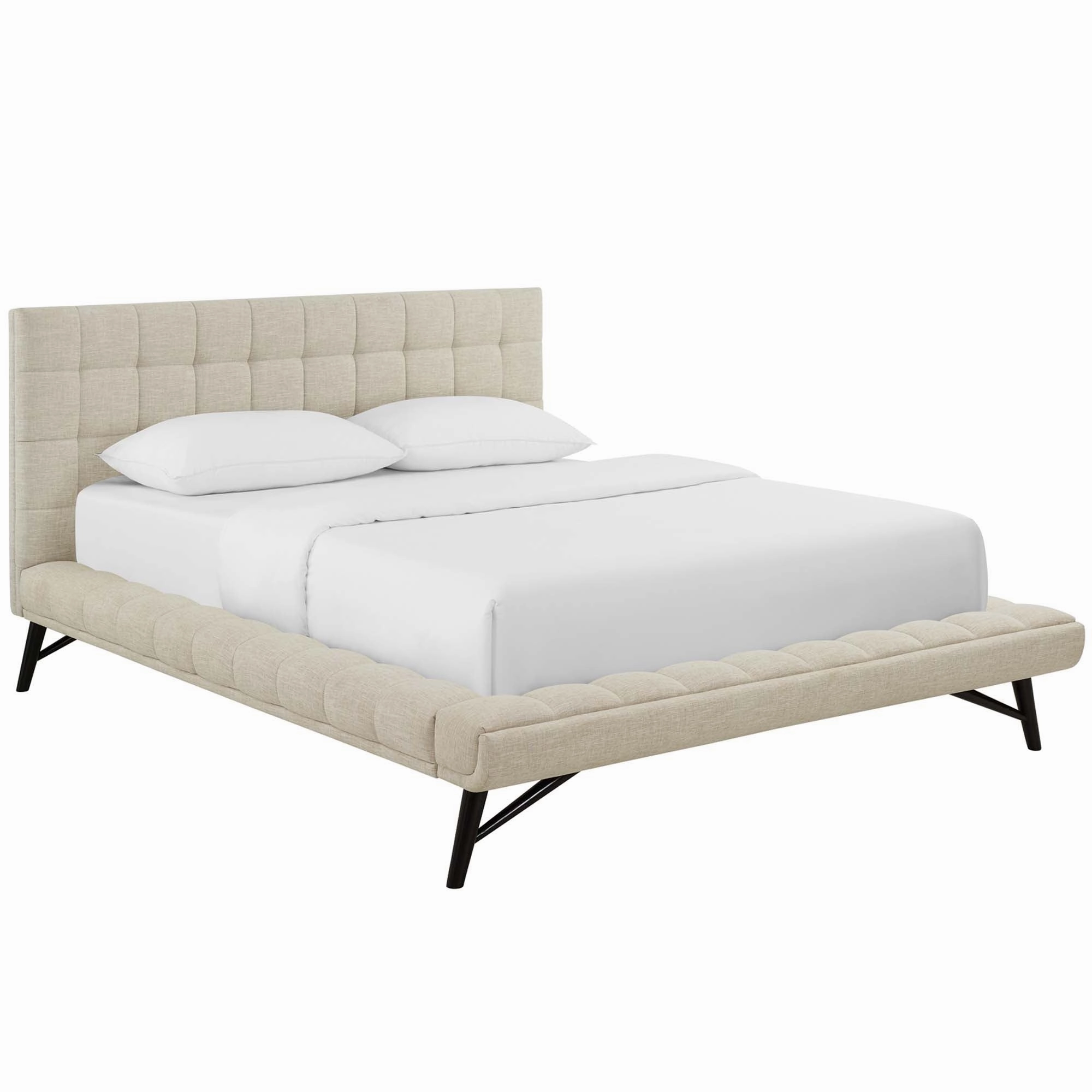 Julia Biscuit Tufted Upholstered Fabric Platform Bed by Modway