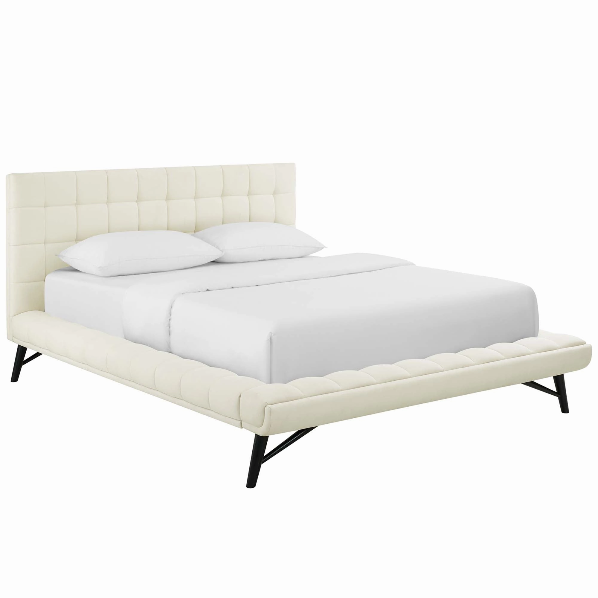 Julia Biscuit Tufted Upholstered Fabric Platform Bed by Modway
