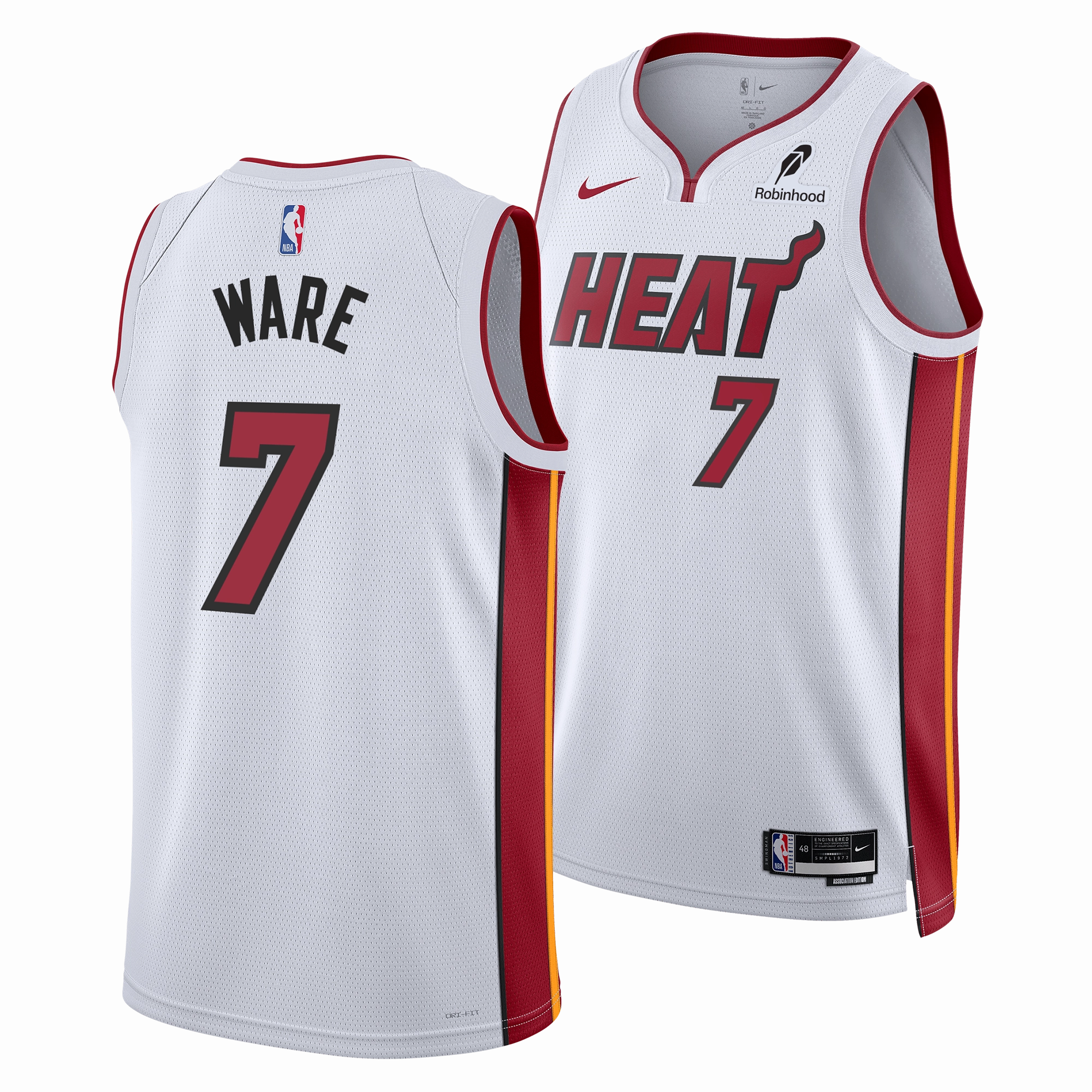 Kel'el Ware Nike Miami HEAT Association White Swingman Jersey