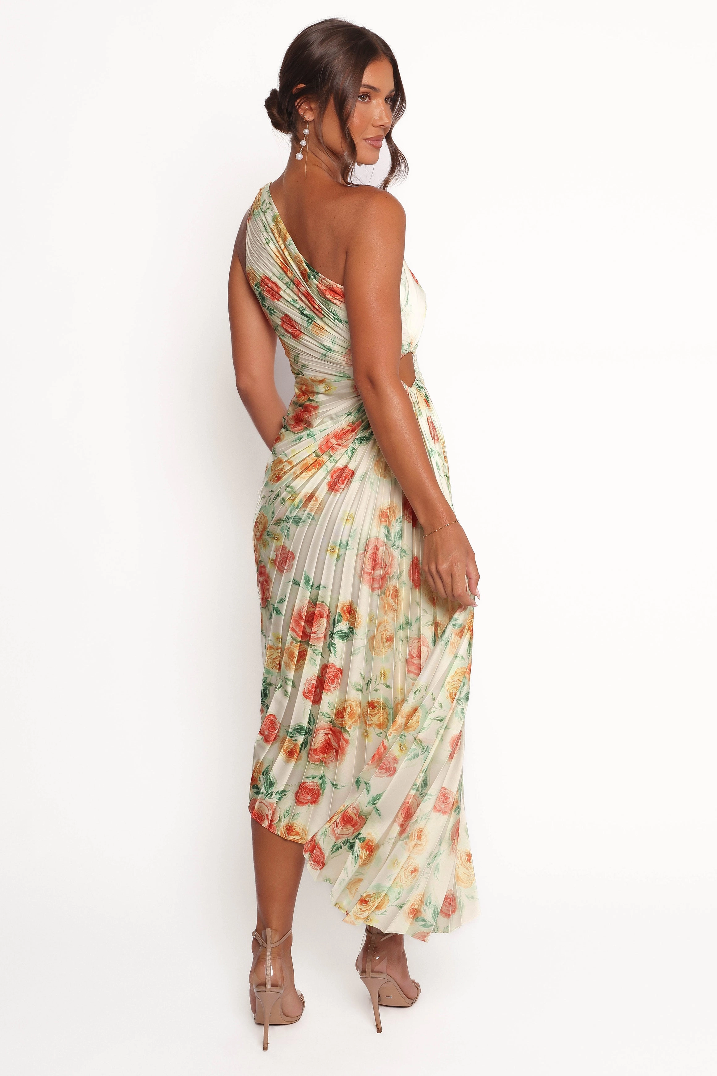 Kleo One Shoulder Maxi Dress - Yellow Floral