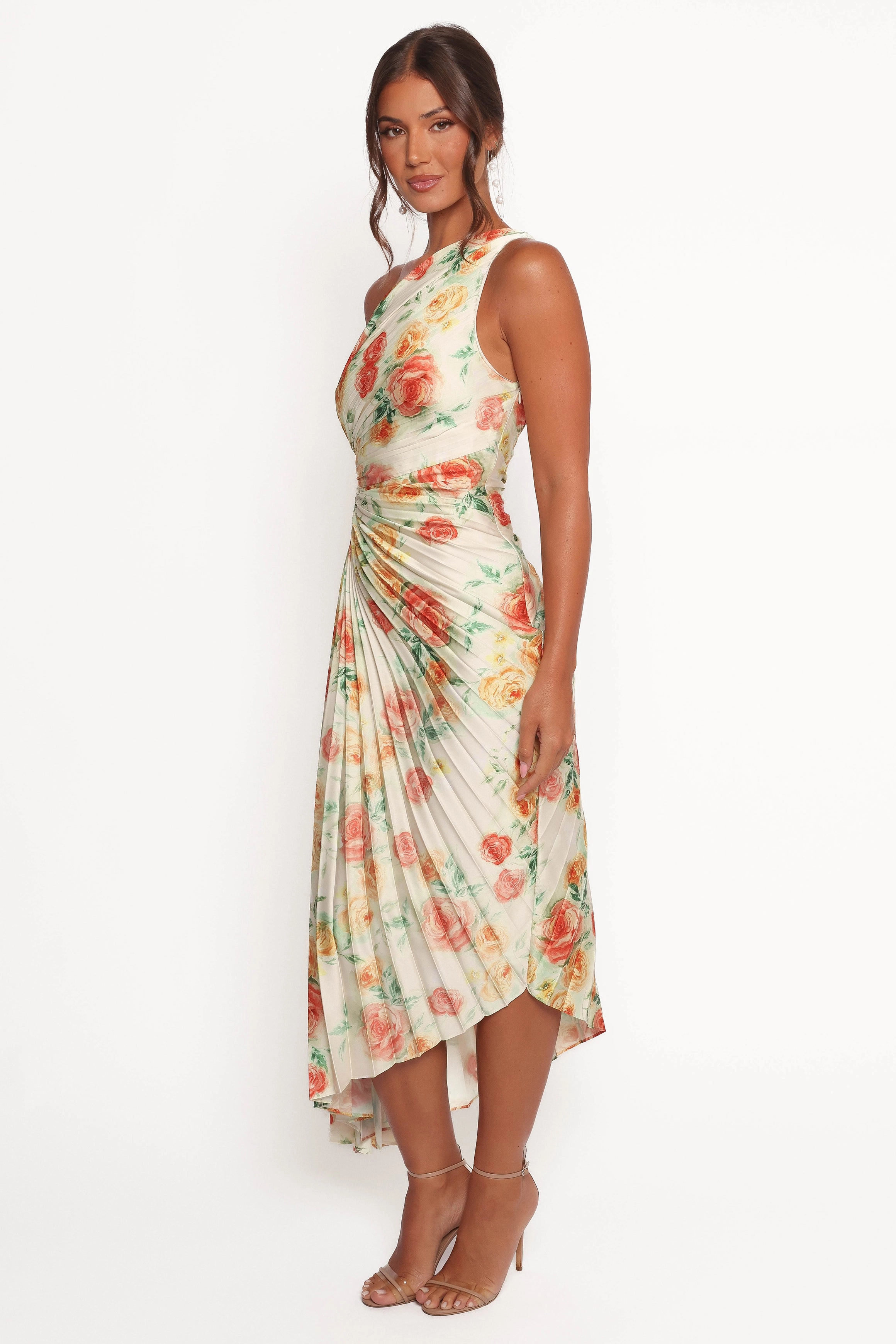 Kleo One Shoulder Maxi Dress - Yellow Floral