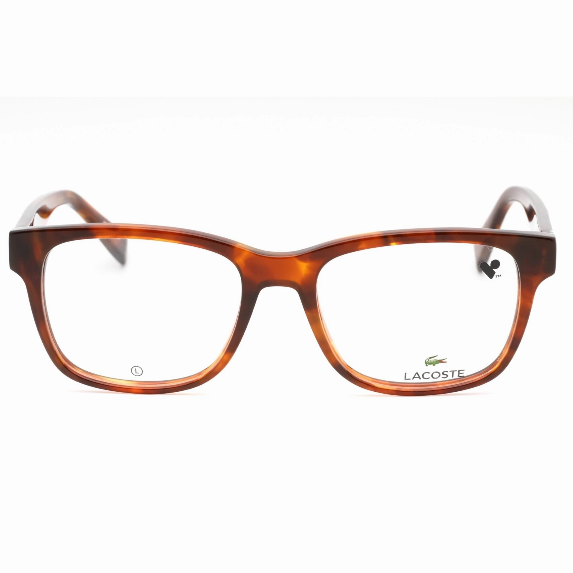 Lacoste Men's Eyeglasses - Havana Blonde Plastic Square Full Rim Frame | L2937 218