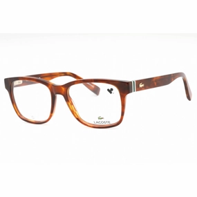 Lacoste Men's Eyeglasses - Havana Blonde Plastic Square Full Rim Frame | L2937 218