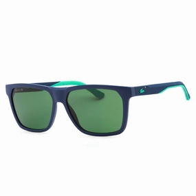 Lacoste Men's Sunglasses - Green Lens Matte Blue Rectangular Plastic Frame | L972S 401