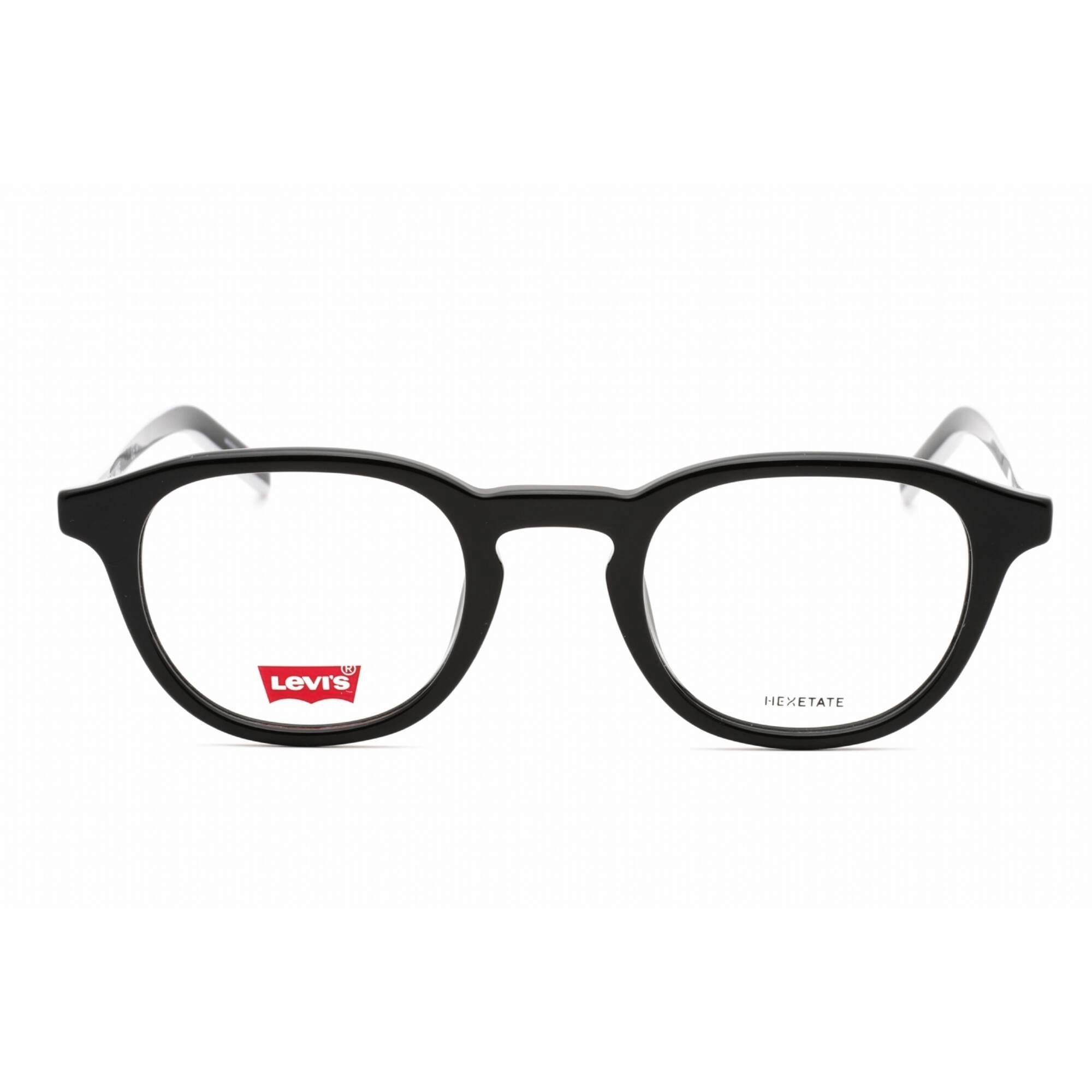 Levi's Men's Eyeglasses - Black Round Plastic Frame Clear Demo Lens | LV 1029 0807 00