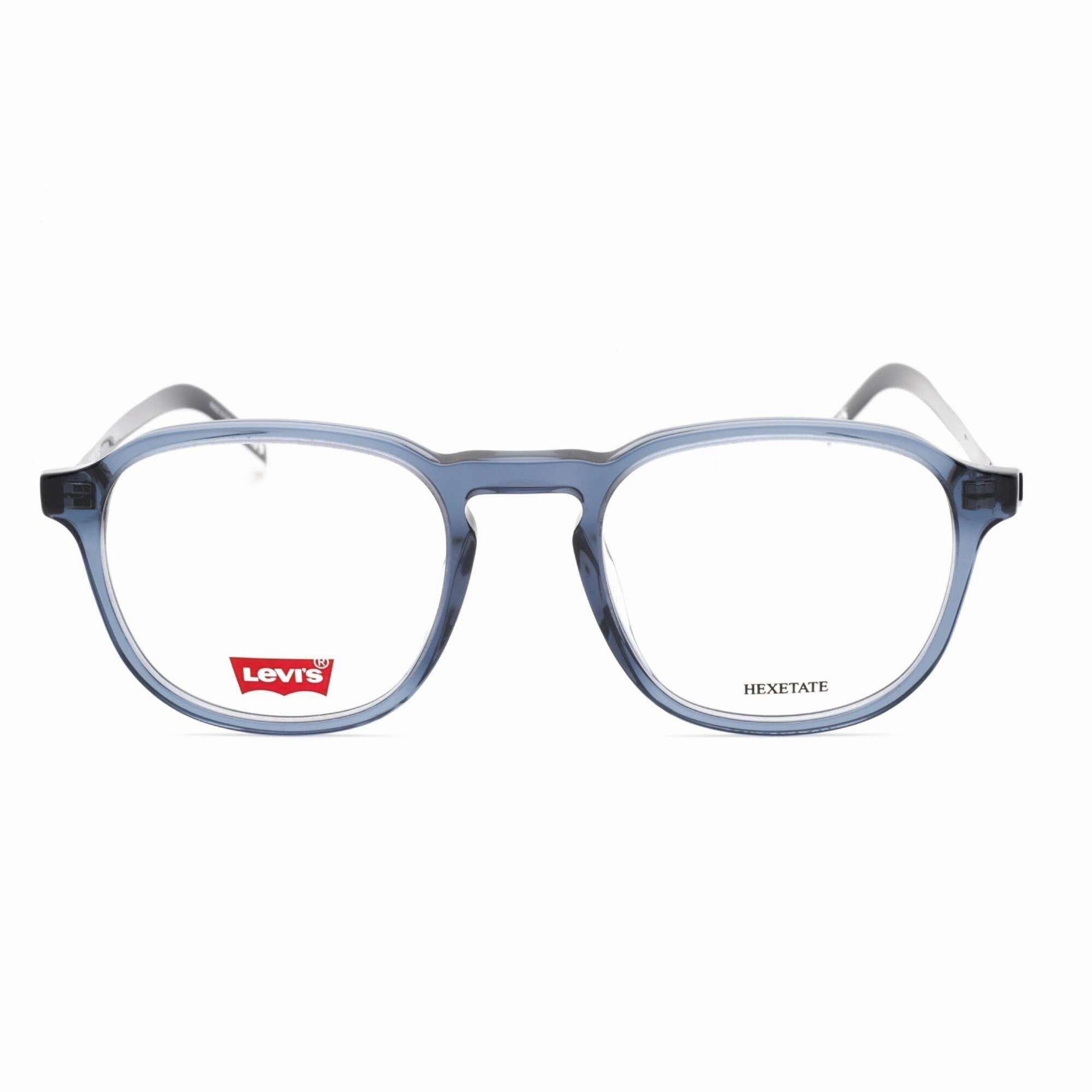 Levi's Men's Eyeglasses - Blue Round Plastic Frame Clear Demo Lens | LV 1024 0PJP 00