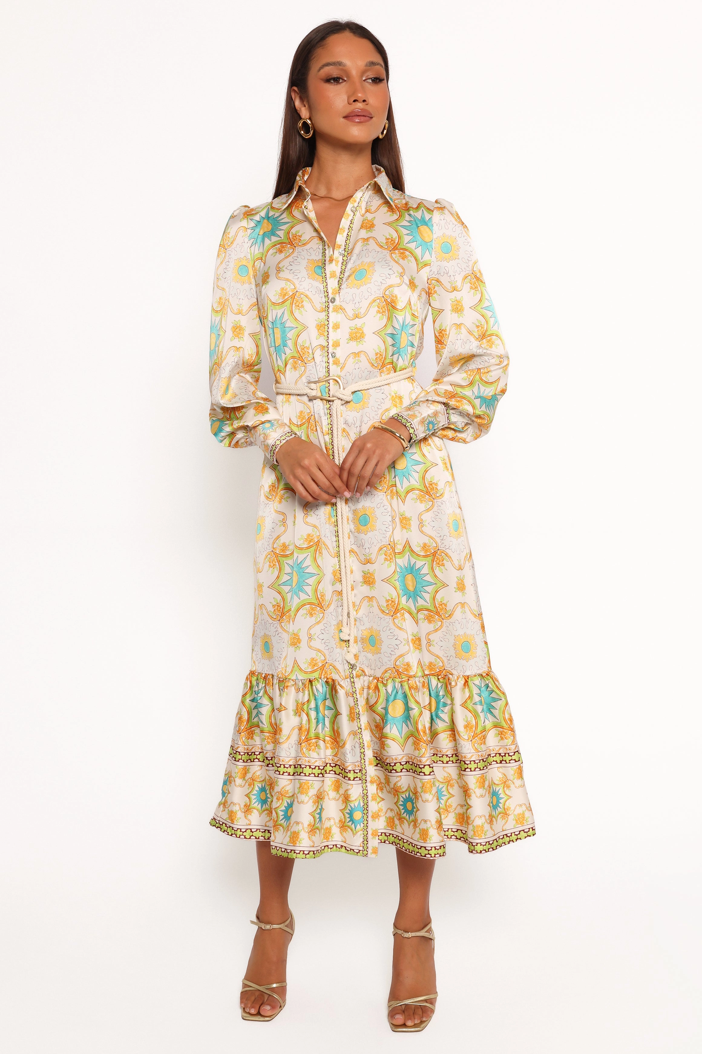 Lorena Maxi Dress - White Multi