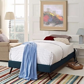 Loryn Fabric Bed Frame with Round Splayed Legs by Modway