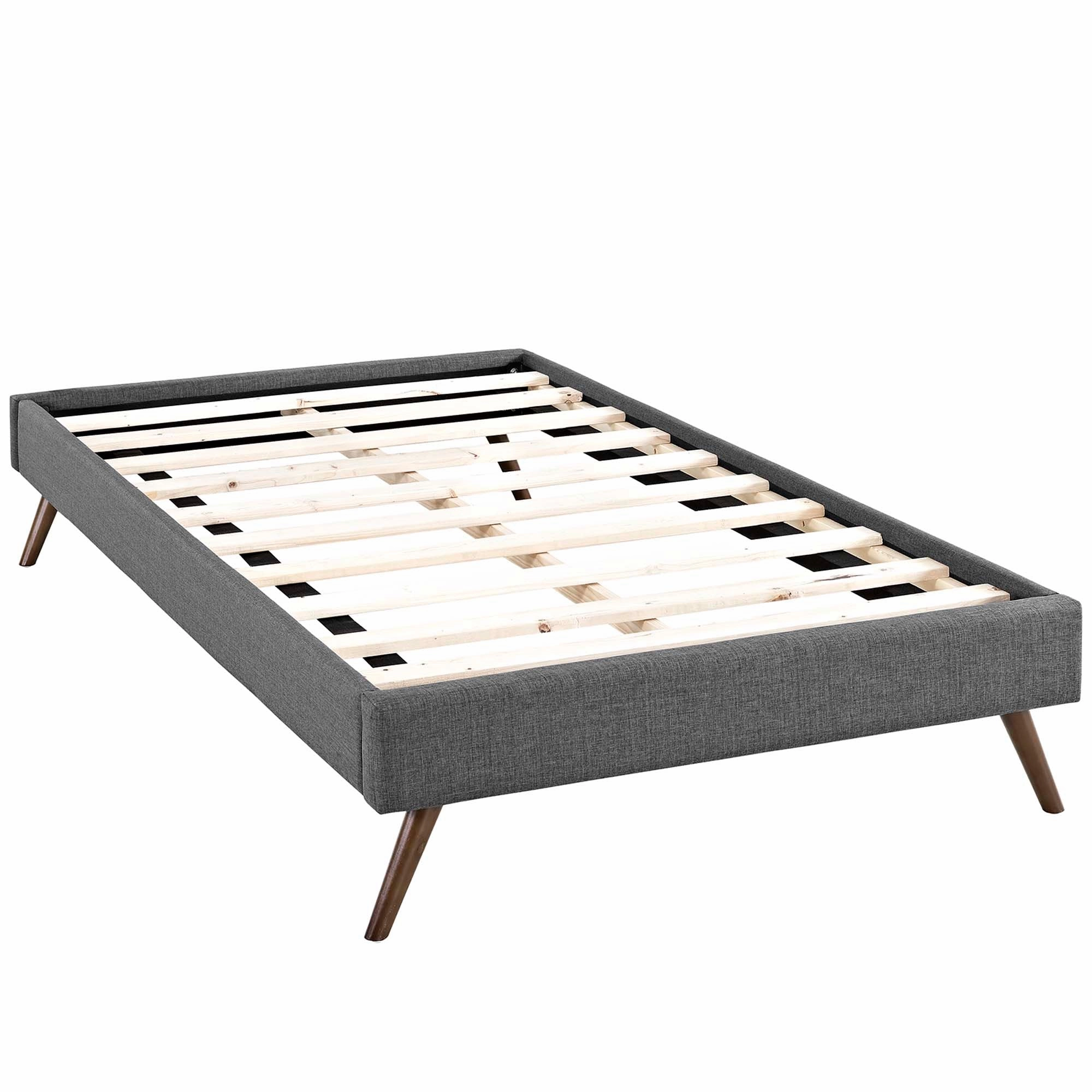 Loryn Fabric Bed Frame with Round Splayed Legs by Modway